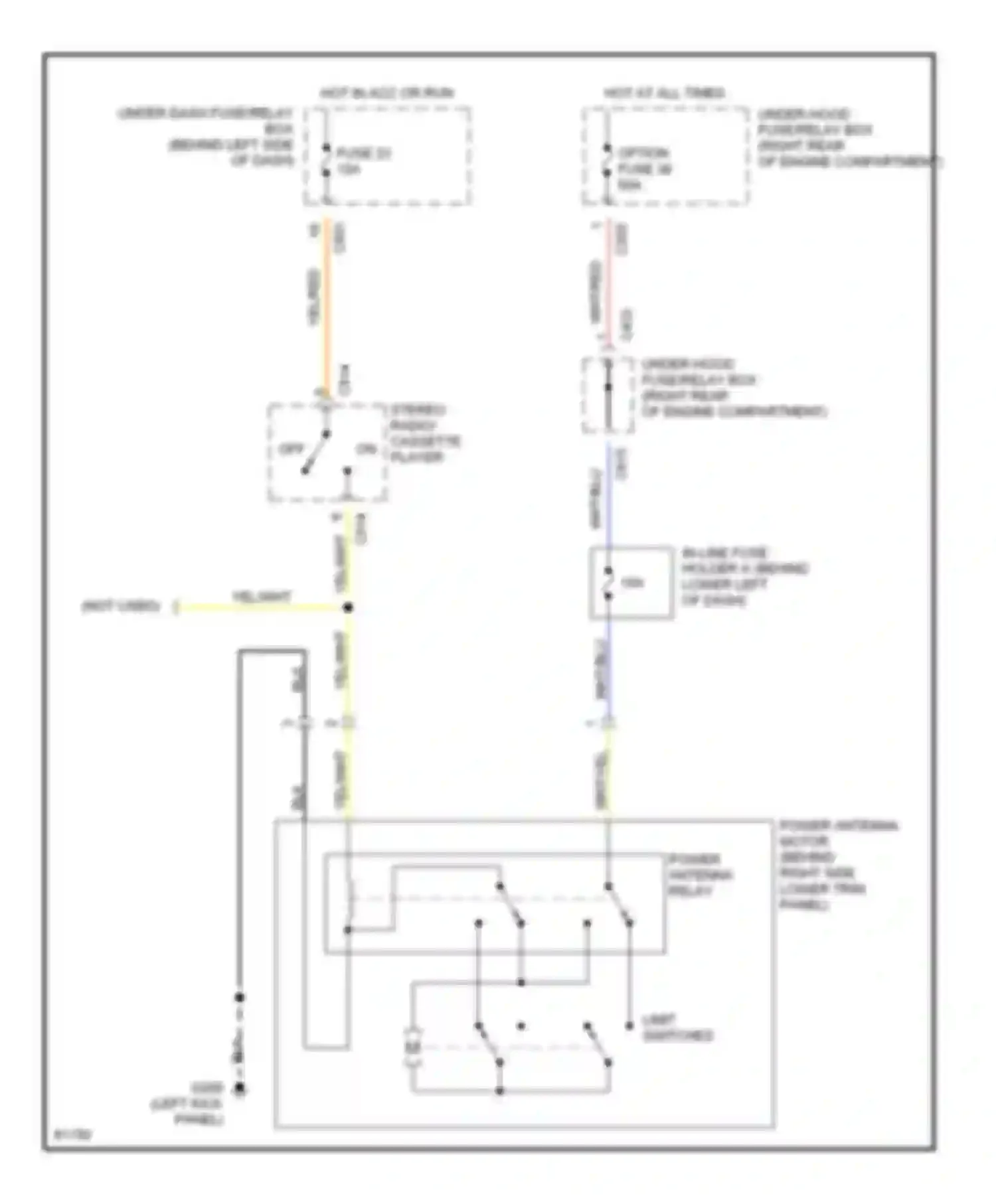 Civic Honda II (1979-1997): Power antenna circuit