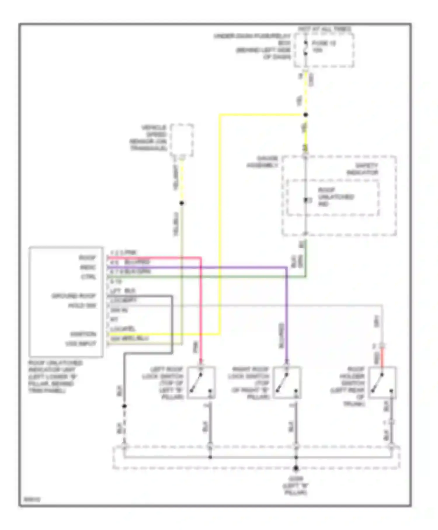 Civic Honda II (1979-1997): Roof unlatched warning circuit