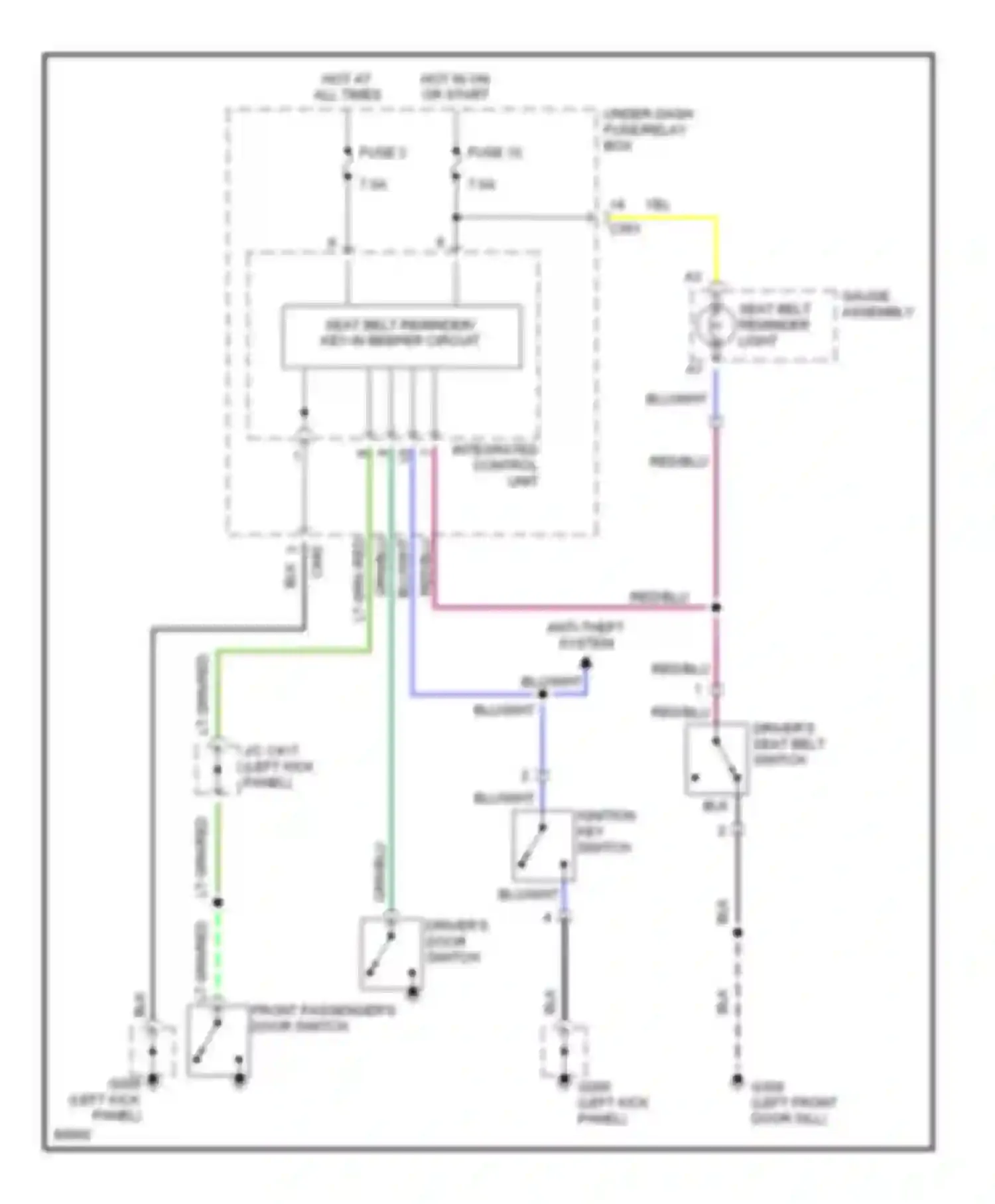 Civic Honda II (1979-1997): Warning system circuits