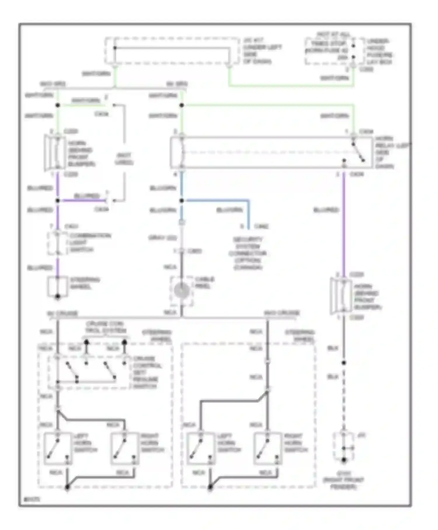 Wiring diagram horn relay (left side of for Honda Civic II (1979-1997) (1 of 1)