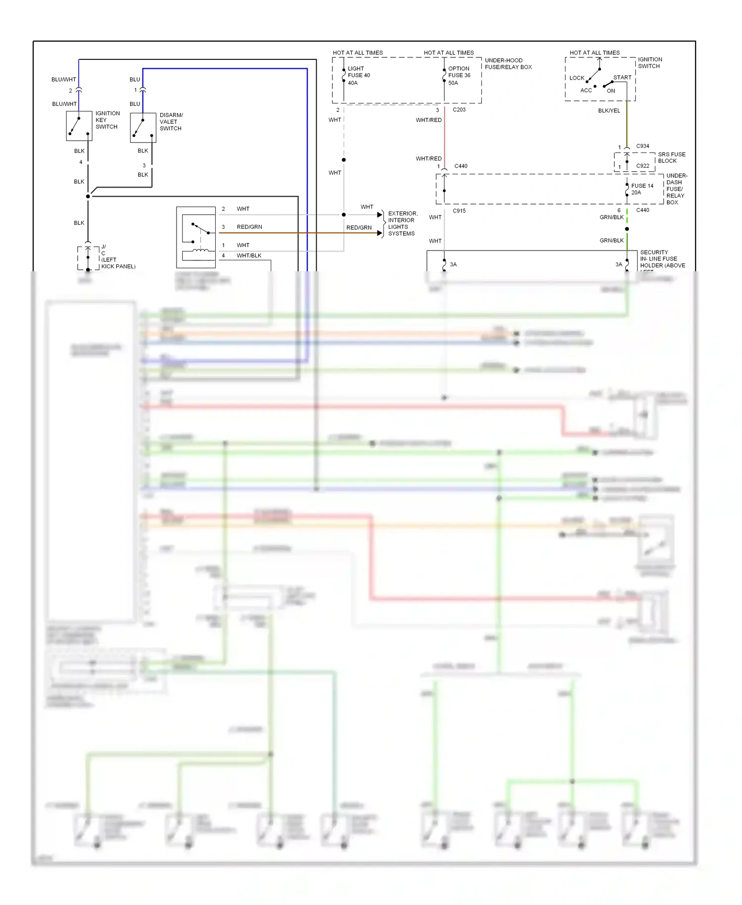 Honda Civic II (1979-1997) ignition switch wiring diagram  (1 of 3)