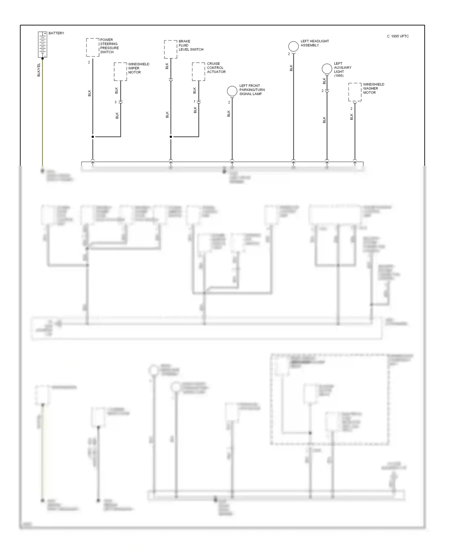 Wiring diagram left headlight assembly for Honda Civic II (1979-1997) (1 of 1)