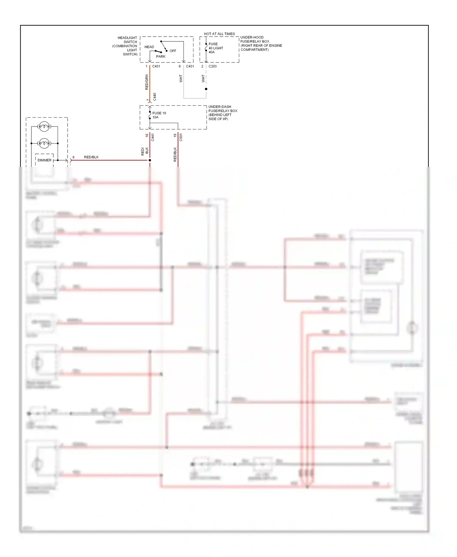 Wiring diagram ashtray light for Honda Civic IV (1987-1996) (3 of 3)