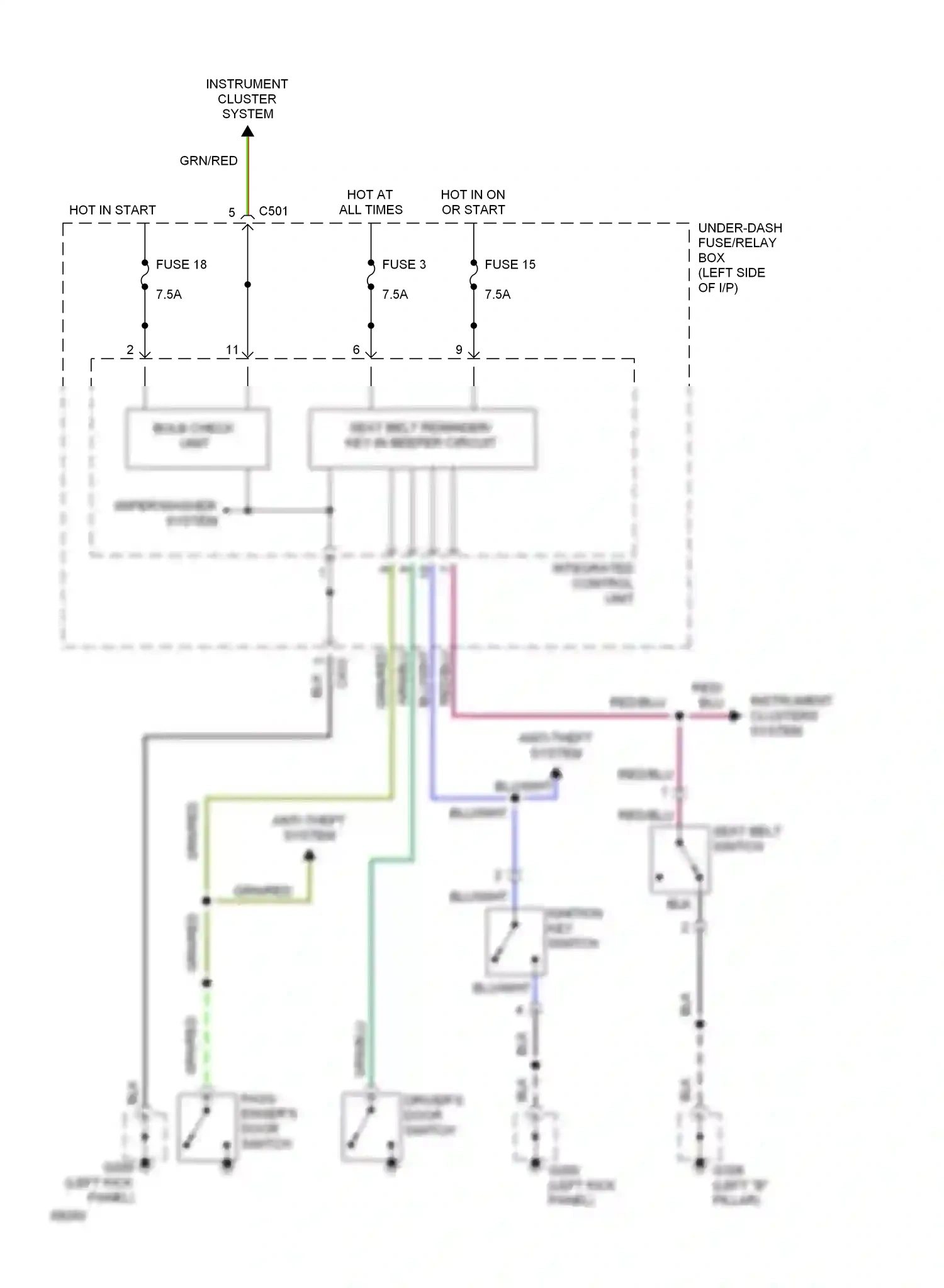 Wiring diagram blu for Honda Civic IV (1987-1996) (32 of 35)