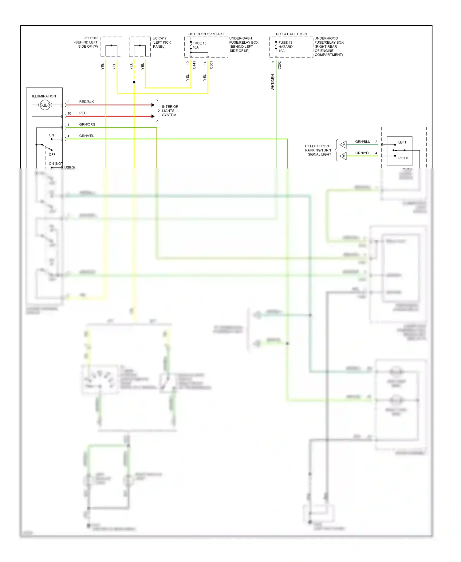Wiring diagram combination light switch for Honda Civic IV (1987-1996) (1 of 7)