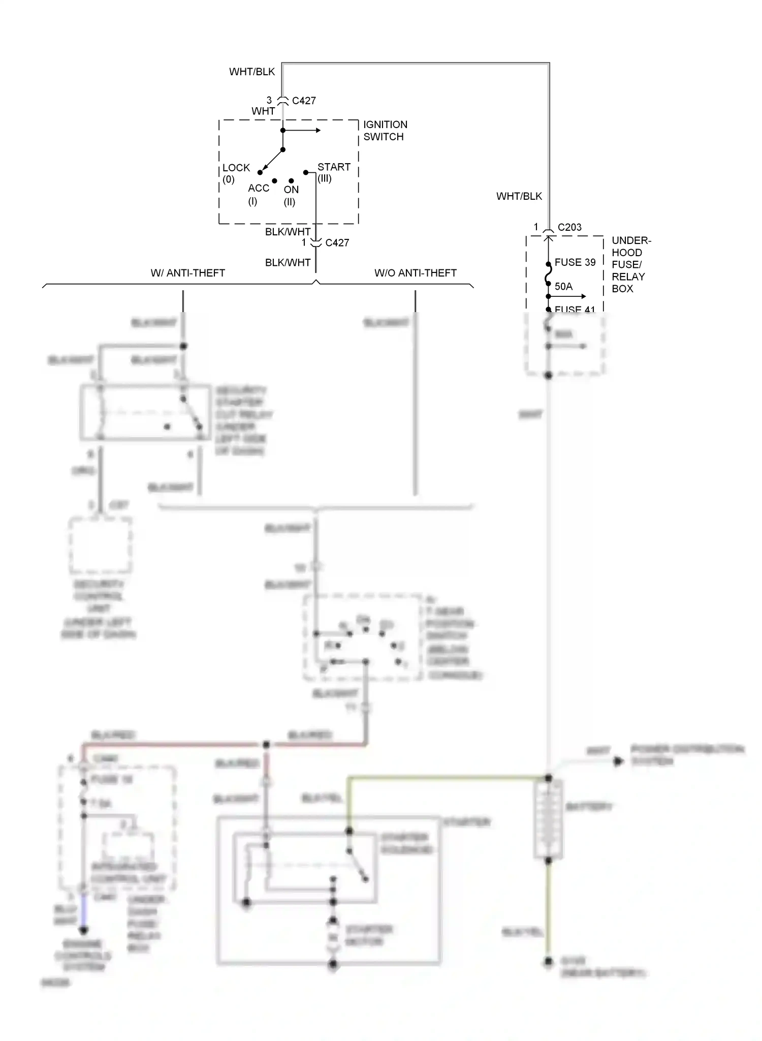 Wiring diagram console) for Honda Civic IV (1987-1996) (2 of 2)