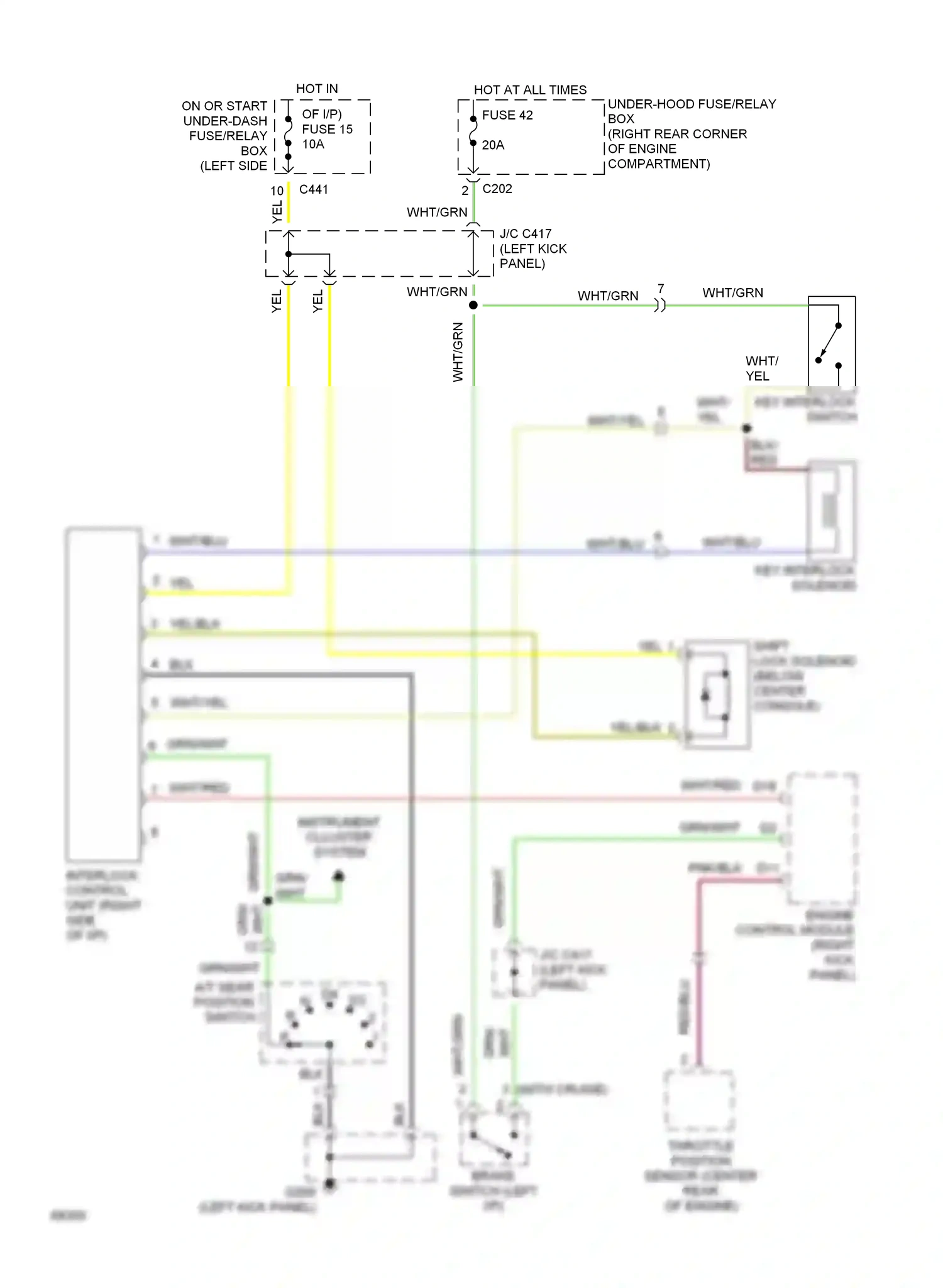 Honda Civic IV (1987-1996) engine control module (right kick panel) wiring diagram  (2 of 7)