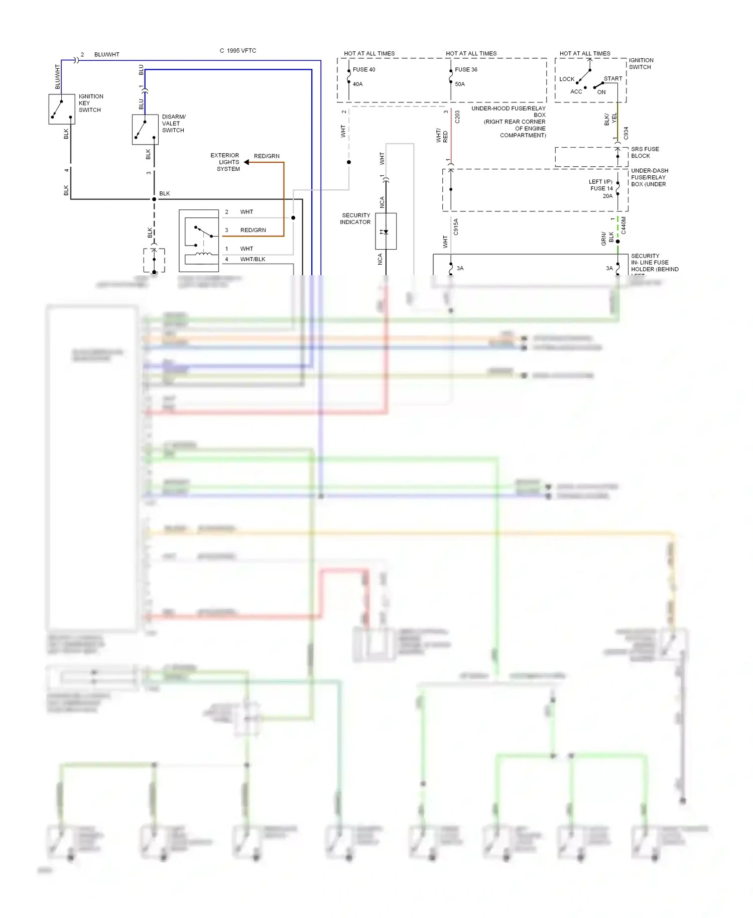 Wiring diagram ignition key switch for Honda Civic IV (1987-1996) (2 of 6)