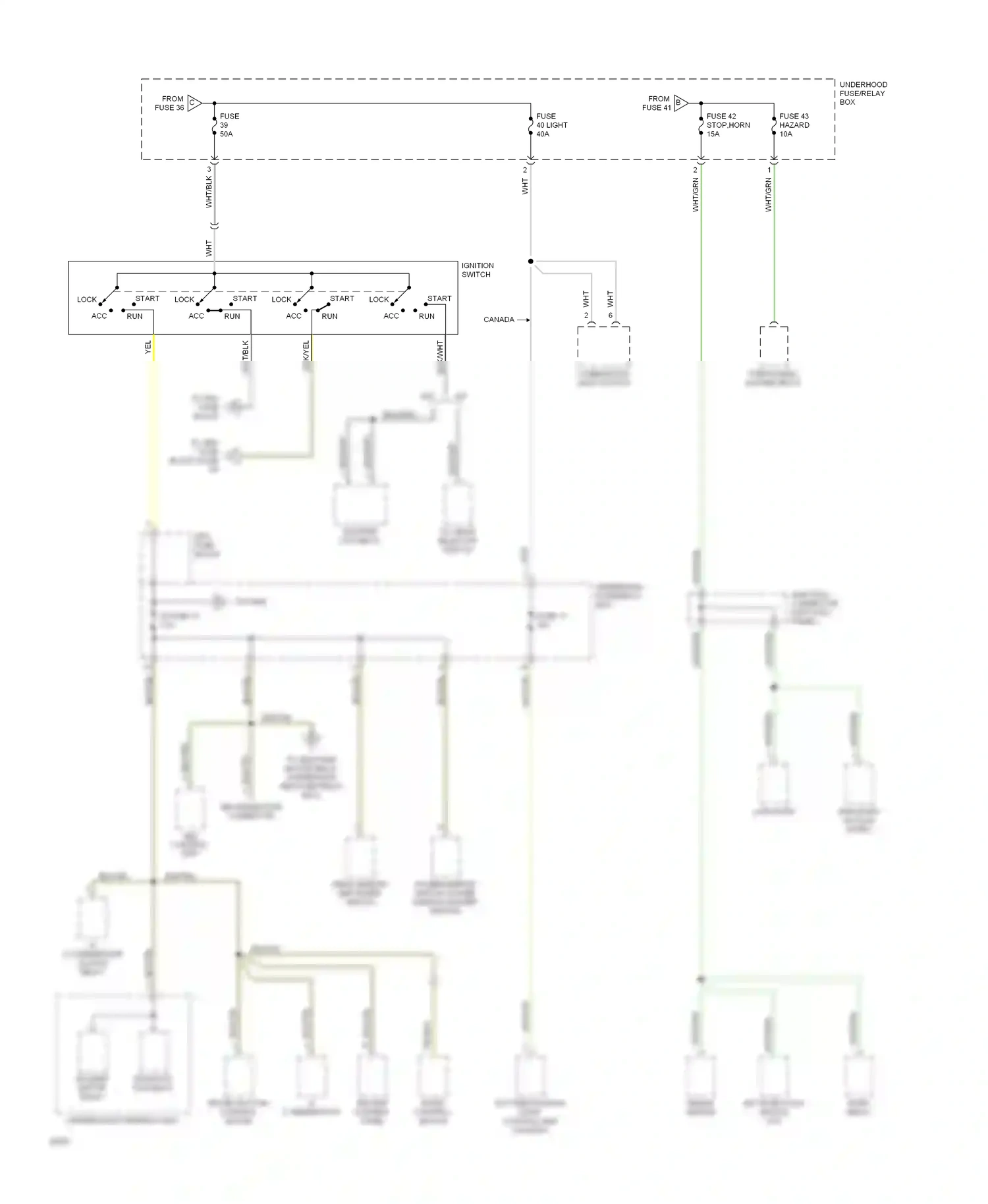 Wiring diagram ignition switch for Honda Civic IV (1987-1996) (2 of 7)
