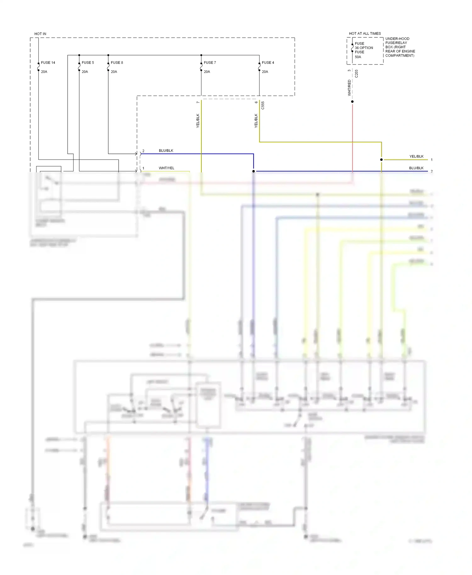 Wiring diagram left front for Honda Civic IV (1987-1996) (1 of 1)