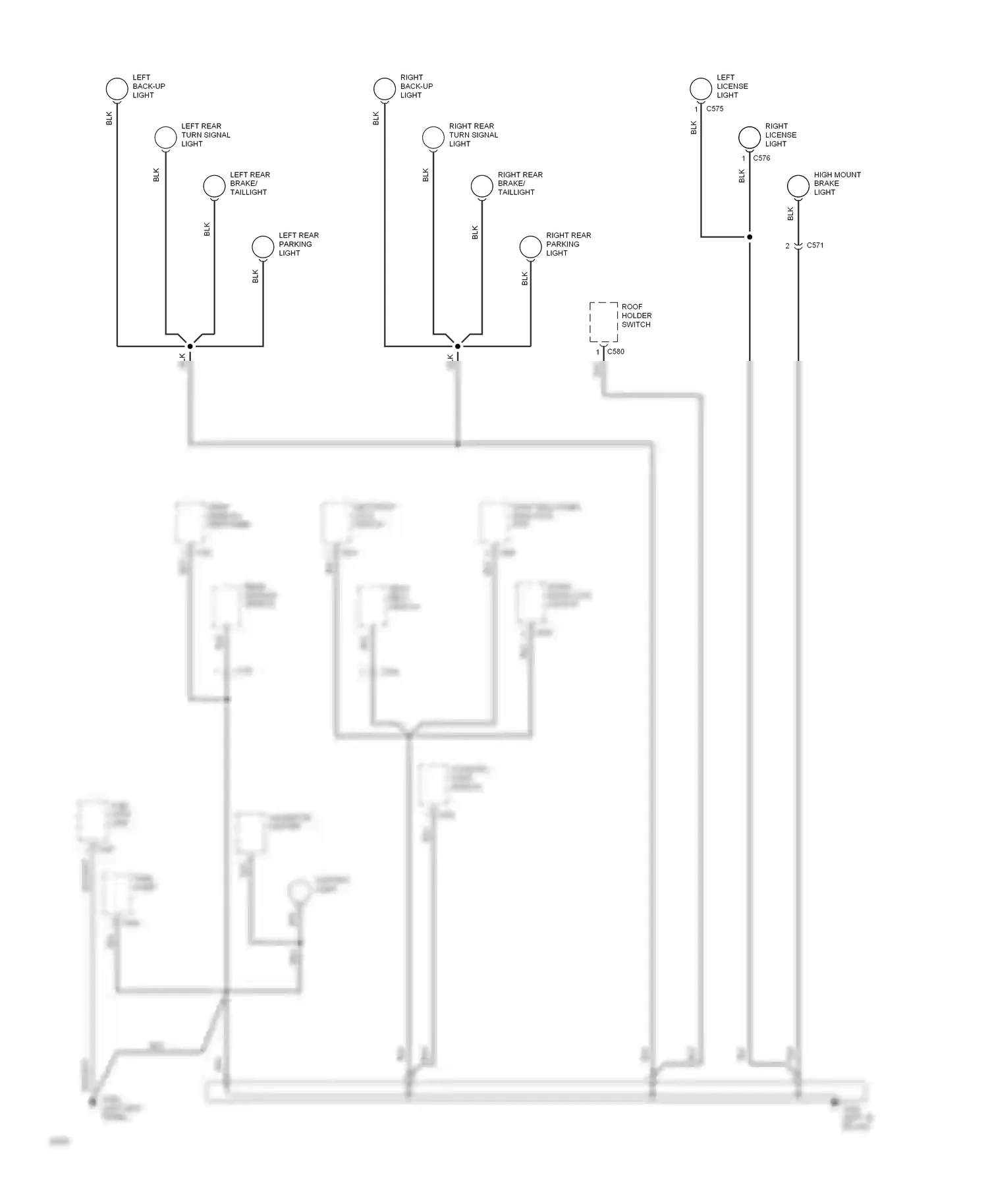 Wiring diagram left left back-up light for Honda Civic IV (1987-1996) (1 of 1)