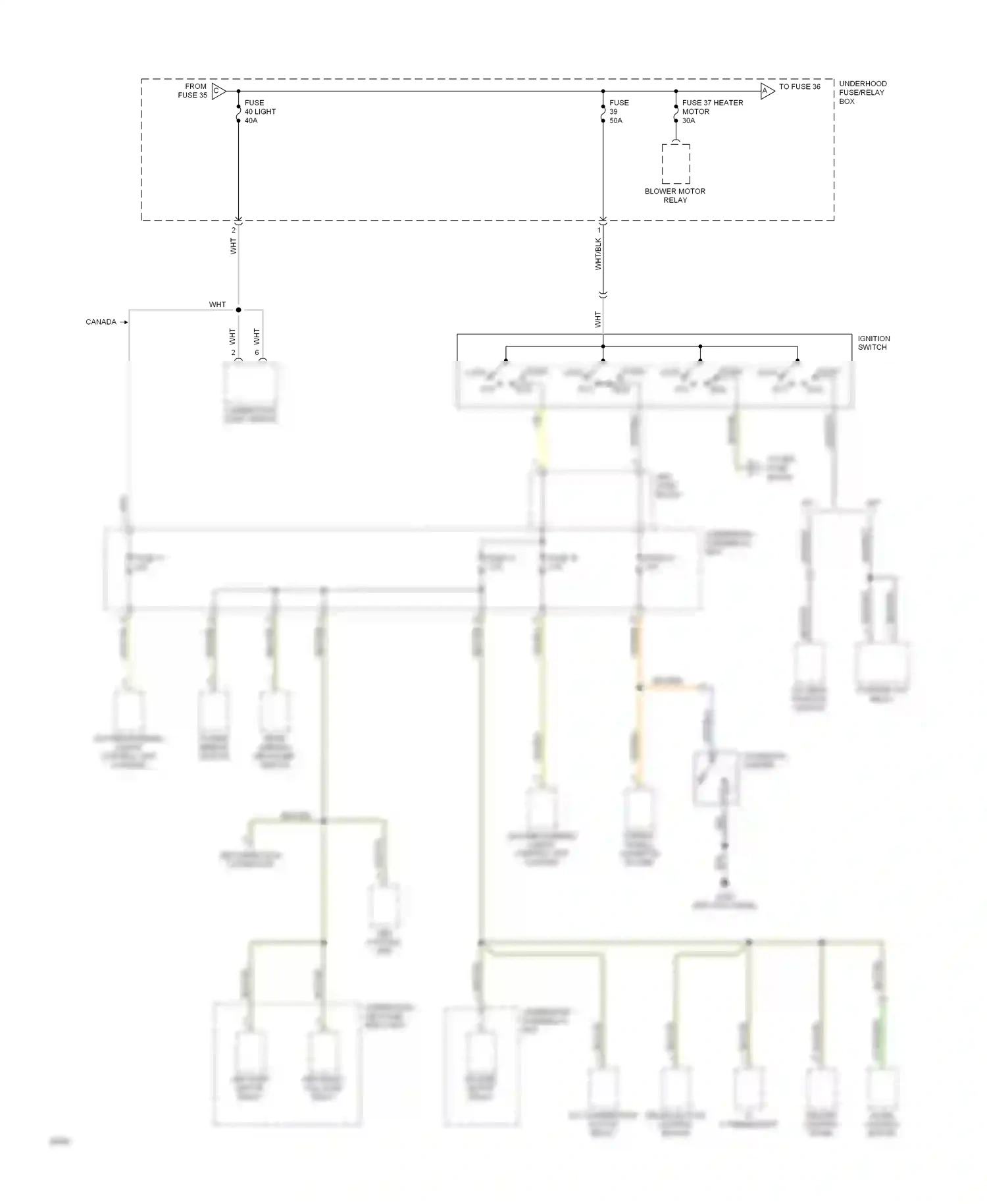 Wiring diagram mode control motor heater control panel for Honda Civic IV (1987-1996) (1 of 1)