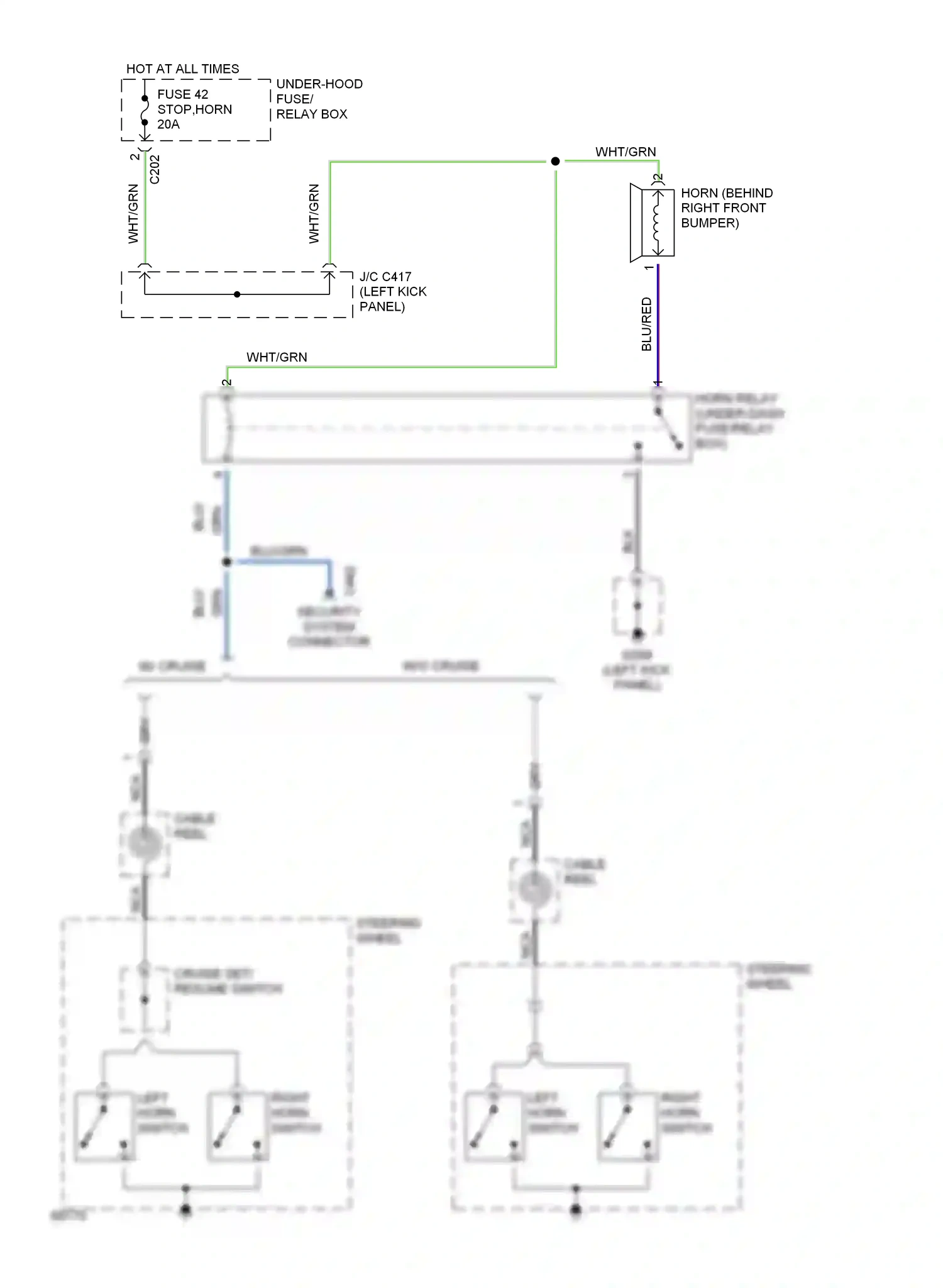 Wiring diagram security system connector for Honda Civic IV (1987-1996) (2 of 2)
