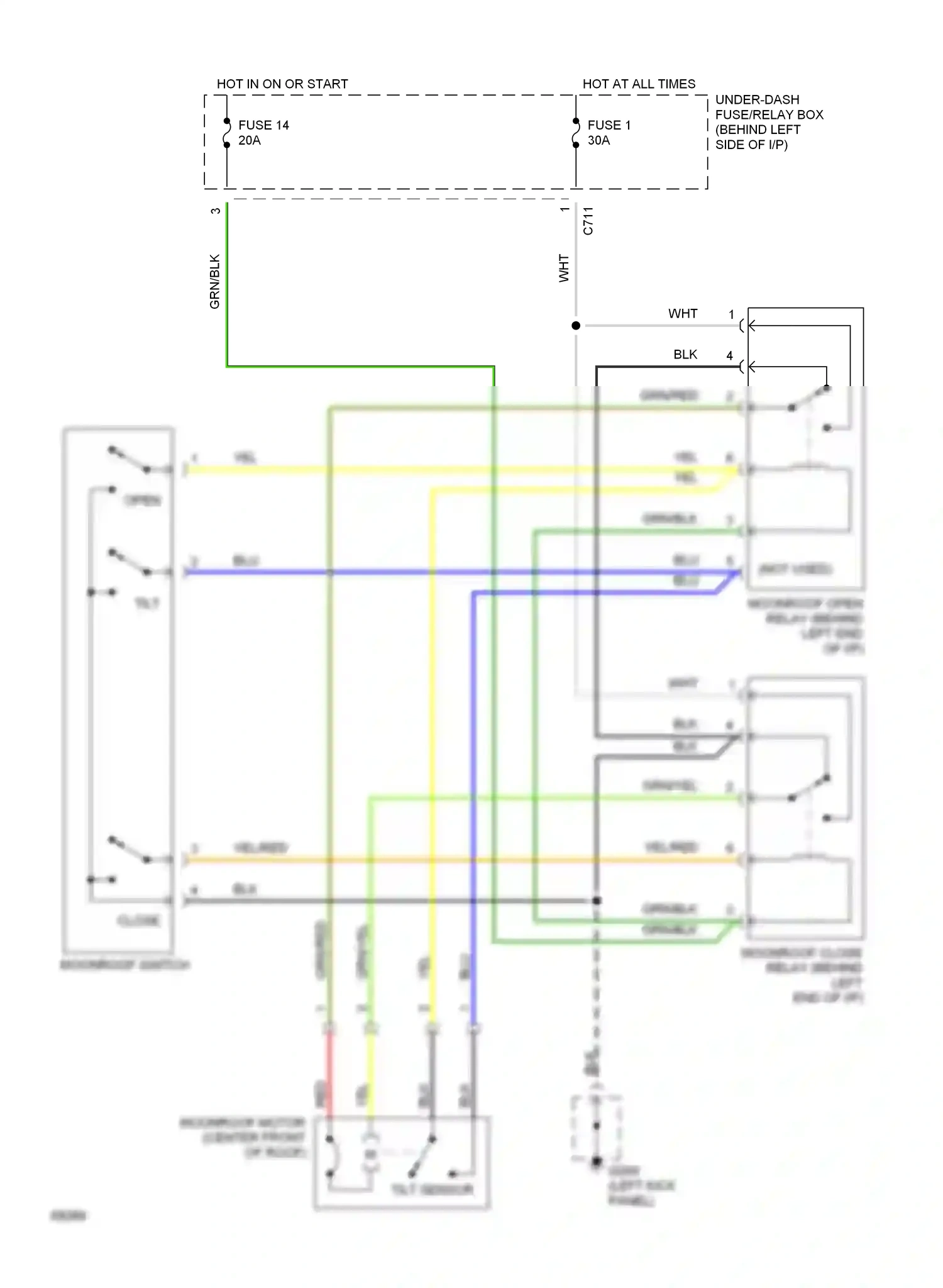 Wiring diagram tilt sensor for Honda Civic IV (1987-1996) (1 of 1)