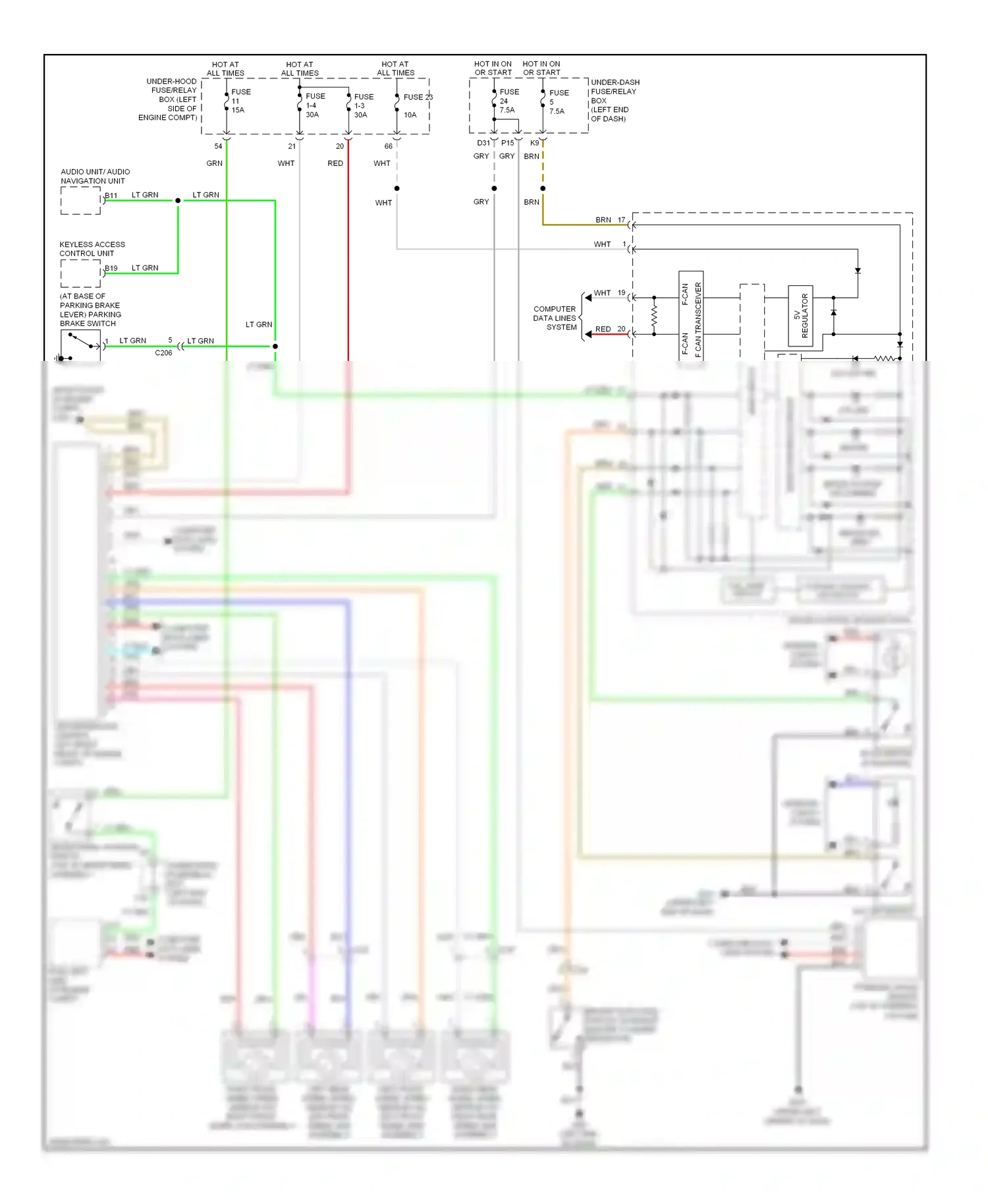 Wiring diagram abs ind. for Honda Civic IX facelift (2013-2016) (2 of 4)