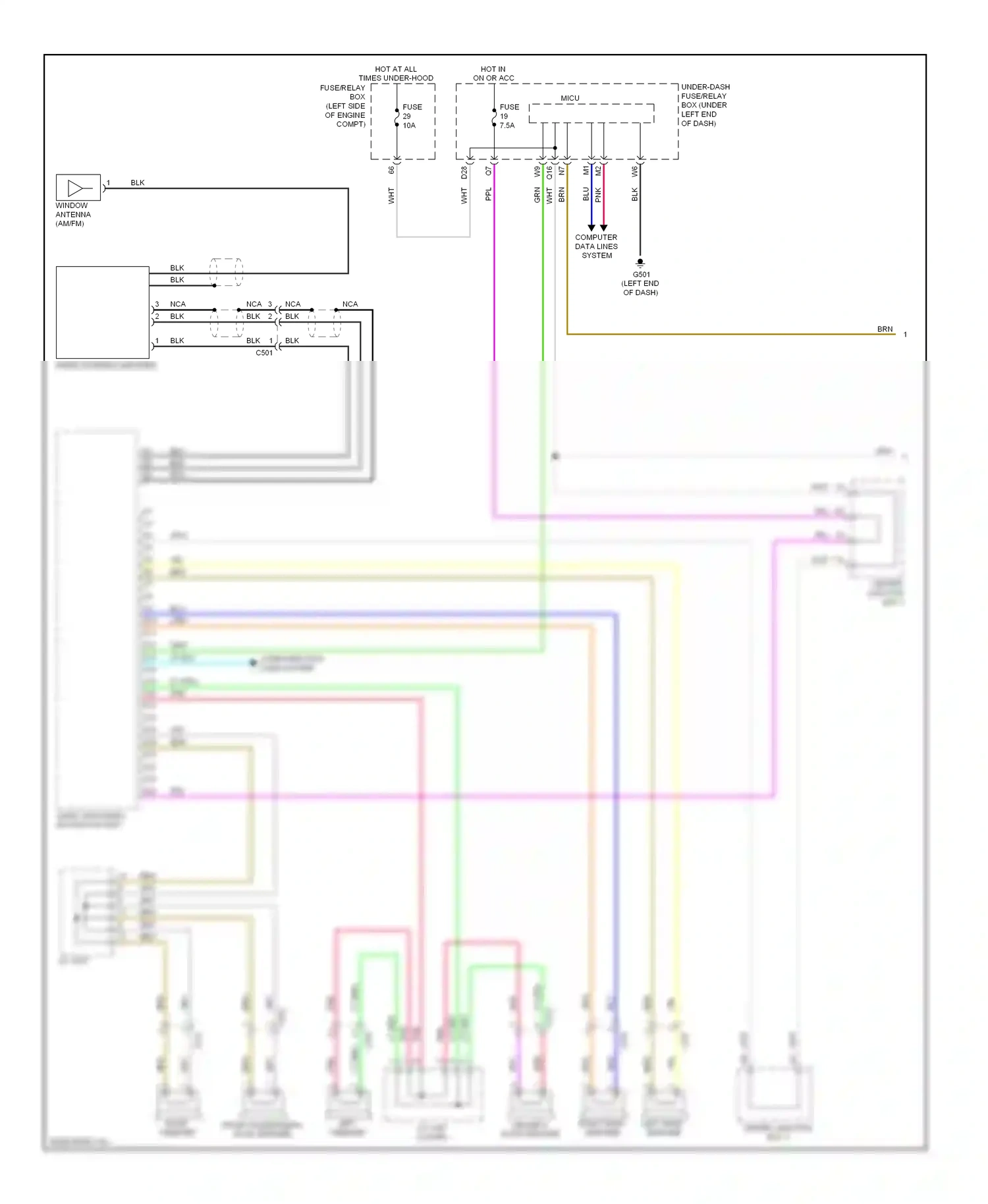 Wiring diagram audio unit/audio navigation unit for Honda Civic IX facelift (2013-2016) (11 of 24)