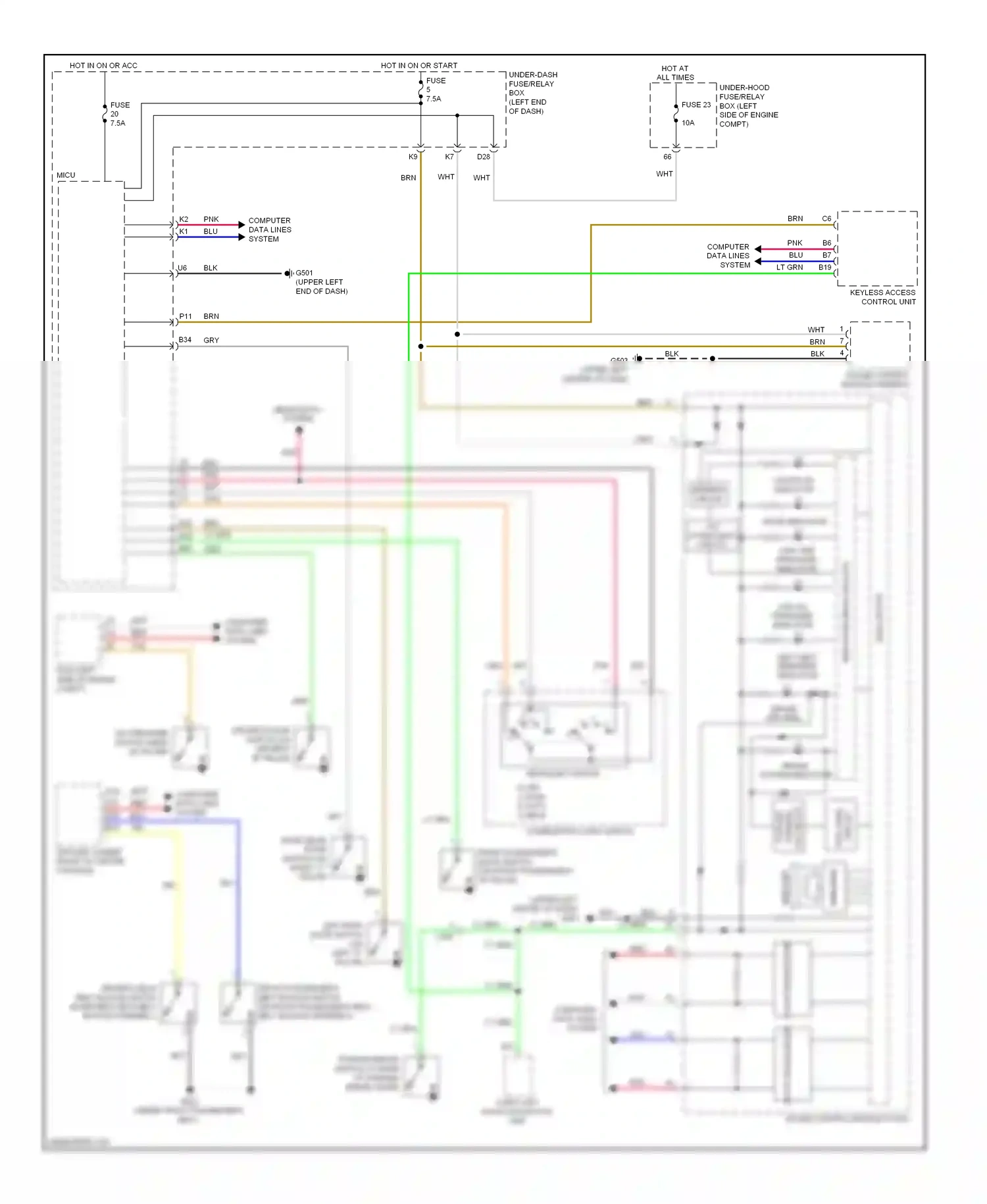 Wiring diagram brake system indicator for Honda Civic IX facelift (2013-2016) (1 of 1)