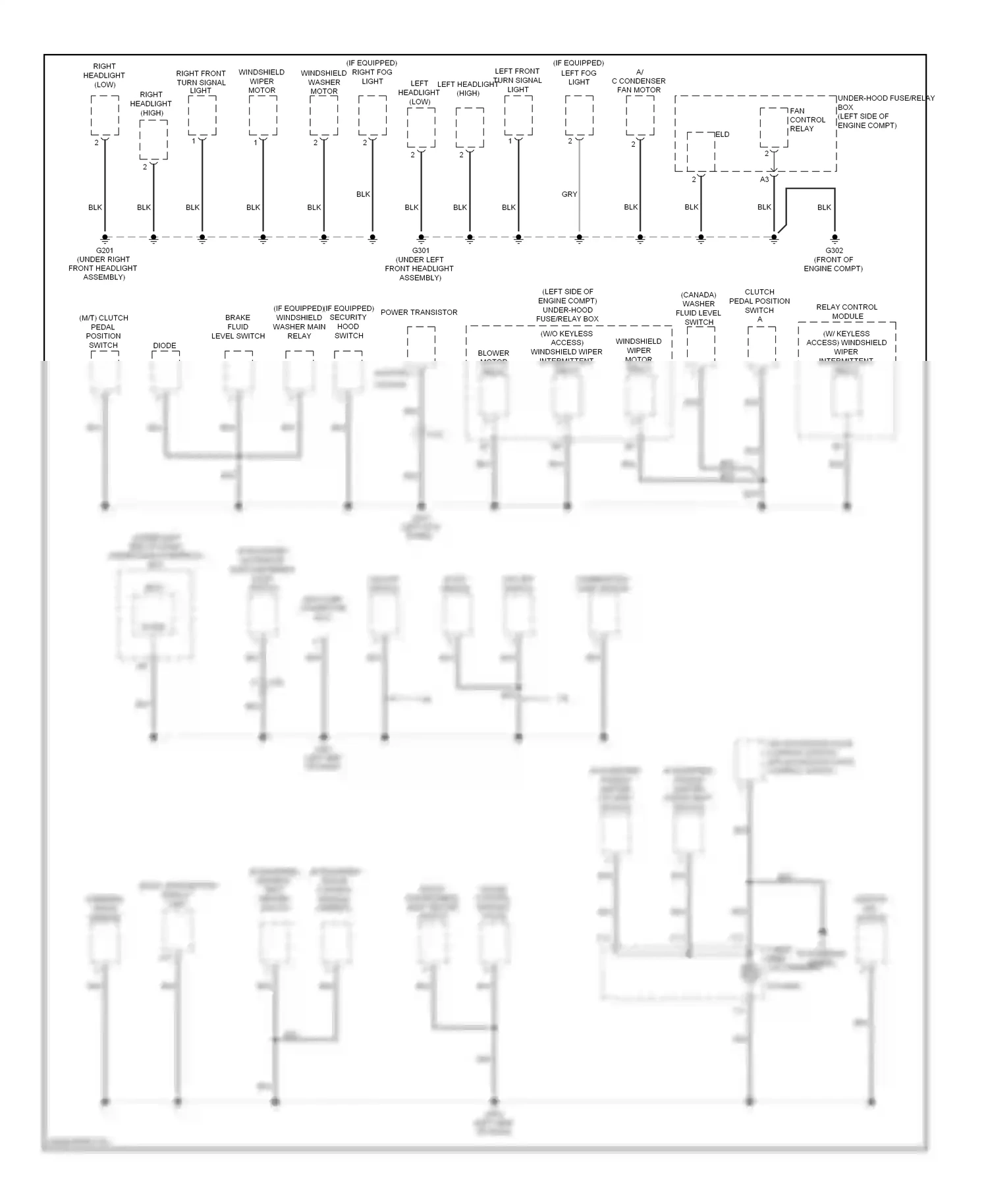 Wiring diagram column) for Honda Civic IX facelift (2013-2016) (1 of 2)
