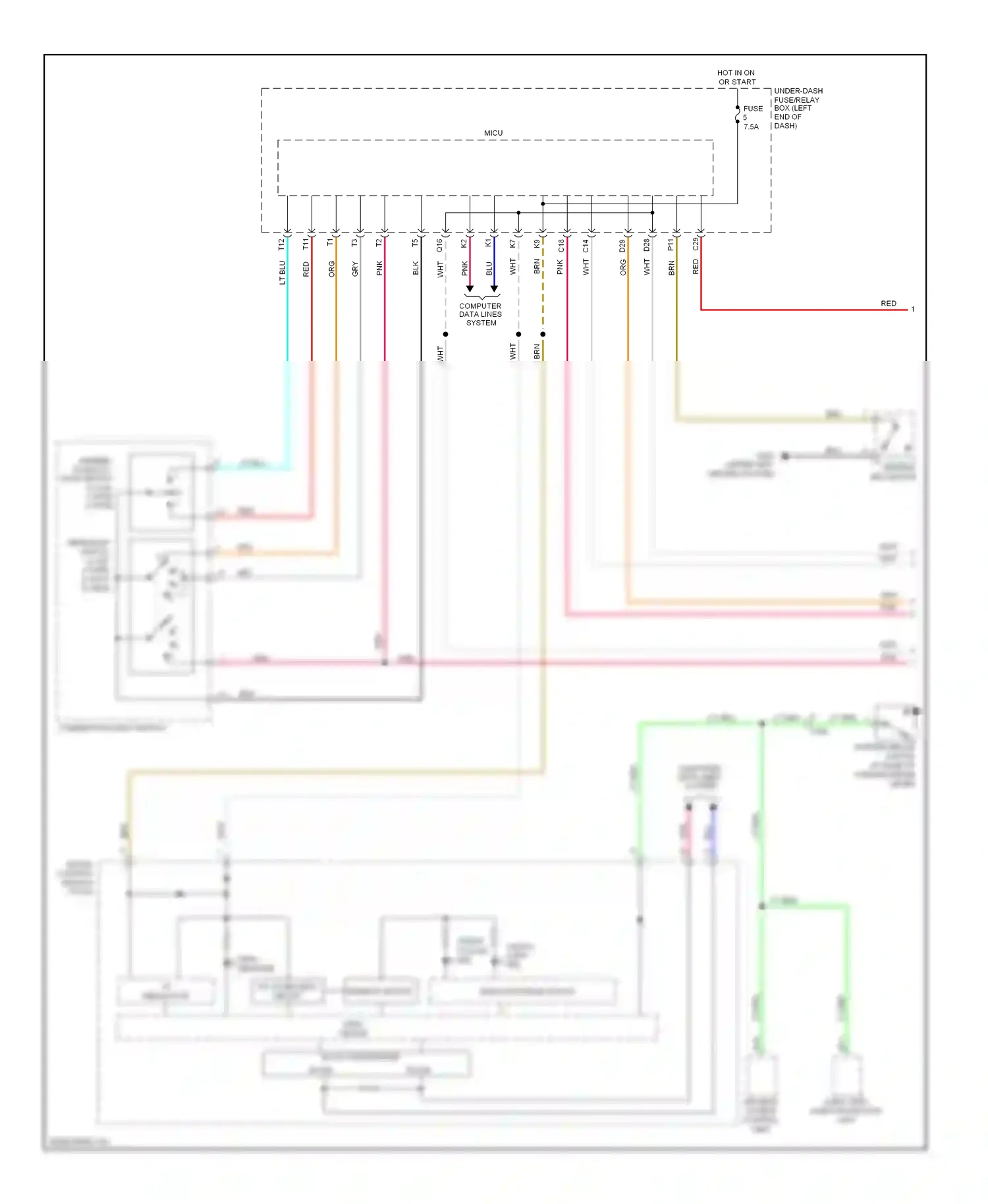 Honda Civic IX facelift (2013-2016) computer wiring diagram  (1 of 1)