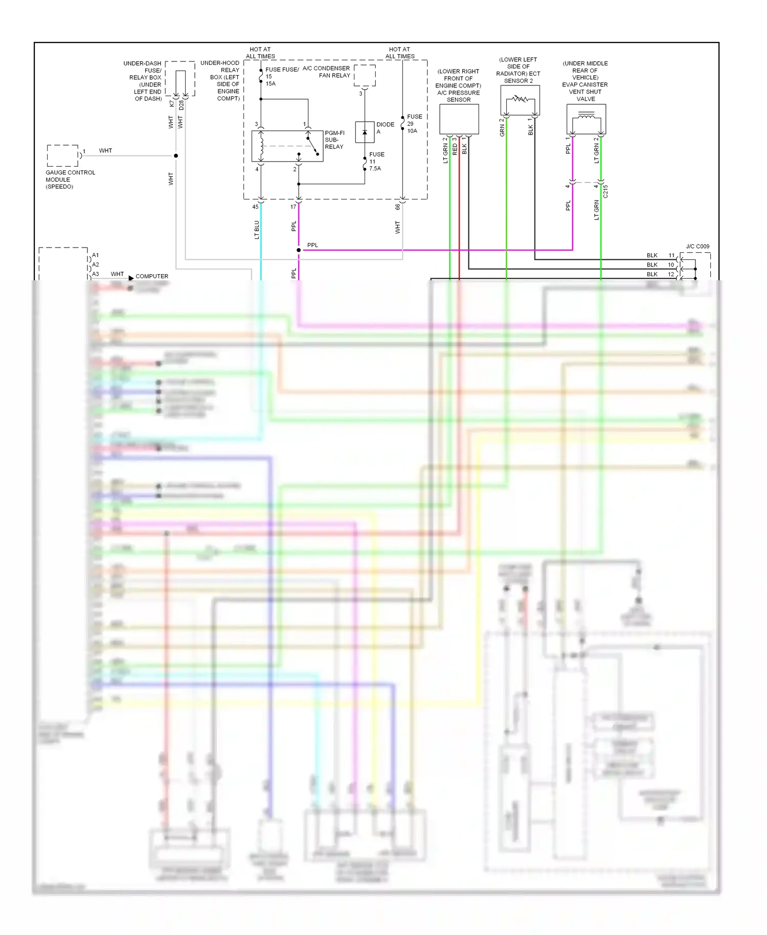 Wiring diagram cruise control system cooling fans system computer data lines system for Honda Civic IX facelift (2013-2016) (1 of 1)