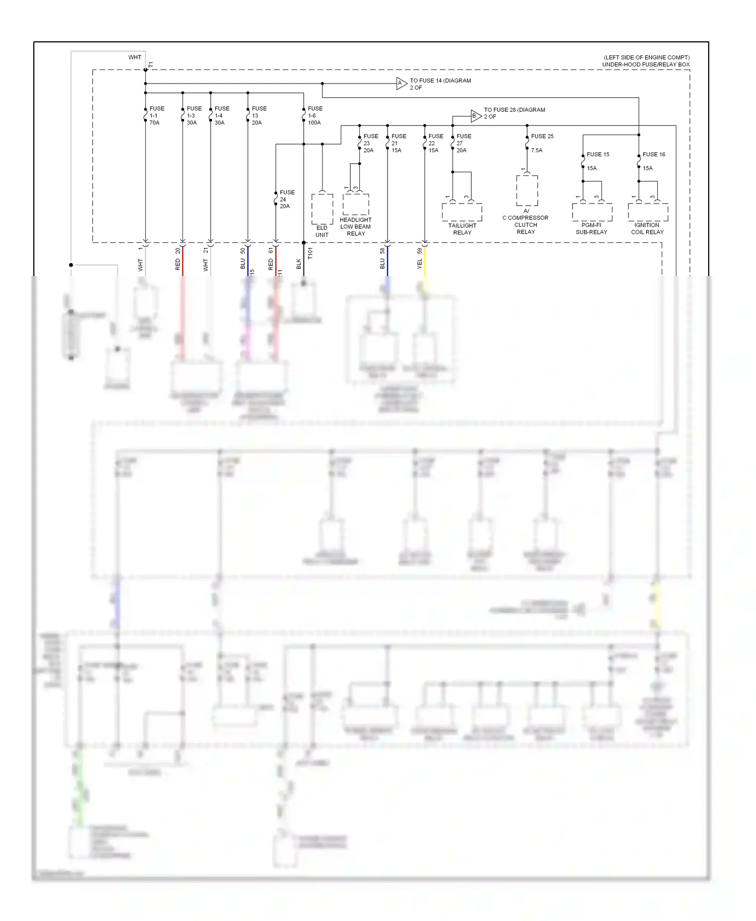 Wiring diagram eld unit for Honda Civic IX facelift (2013-2016) (2 of 5)