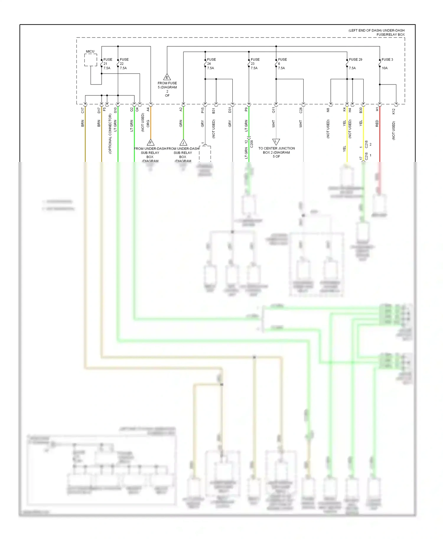 Wiring diagram front passenger's weight sensor unit for Honda Civic IX facelift (2013-2016) (6 of 9)