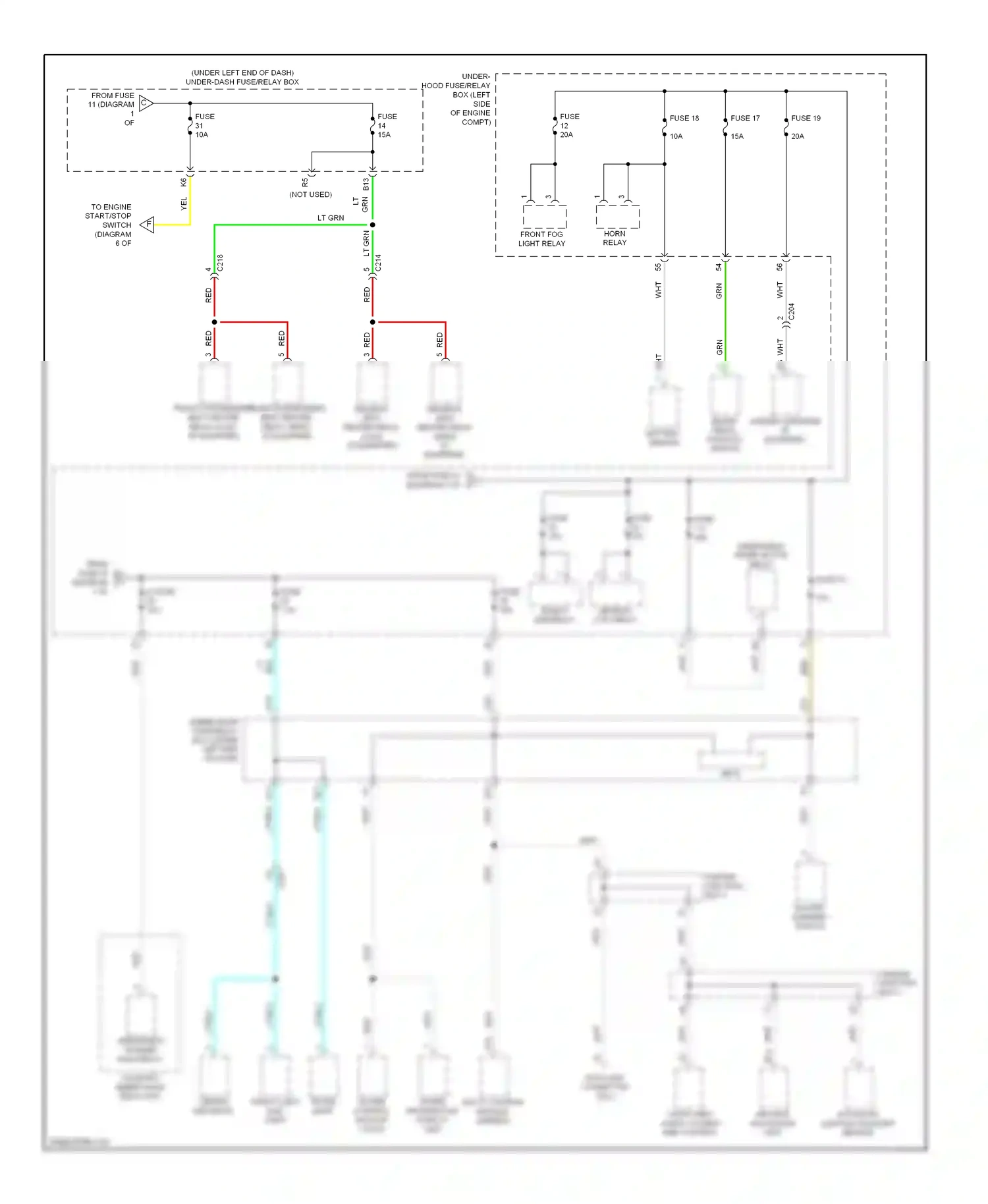 Wiring diagram hazard warning switch for Honda Civic IX facelift (2013-2016) (5 of 7)