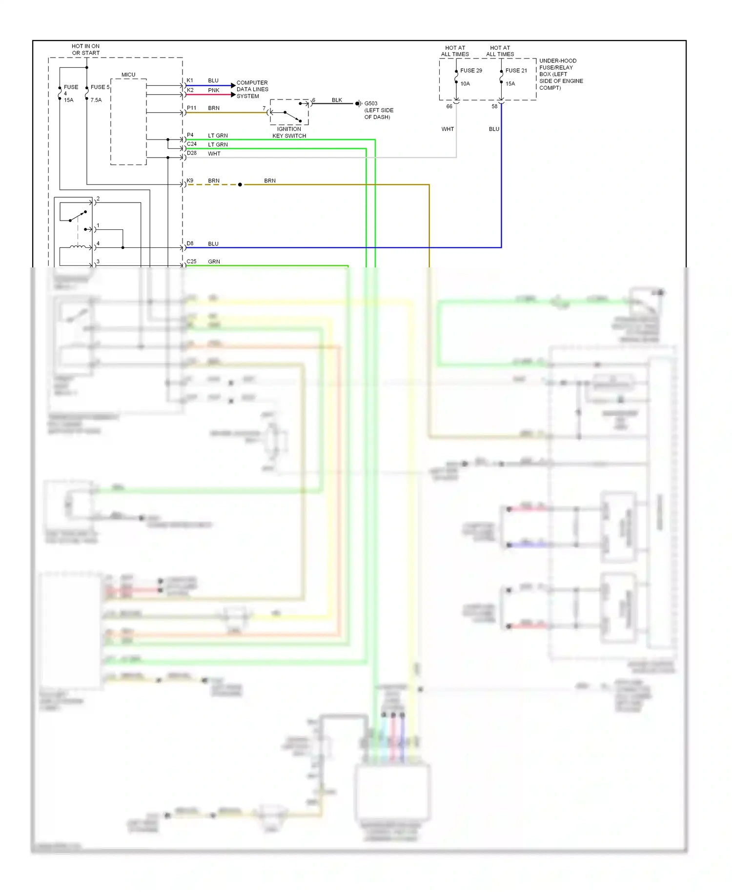 Wiring diagram ignition key switch for Honda Civic IX facelift (2013-2016) (7 of 13)