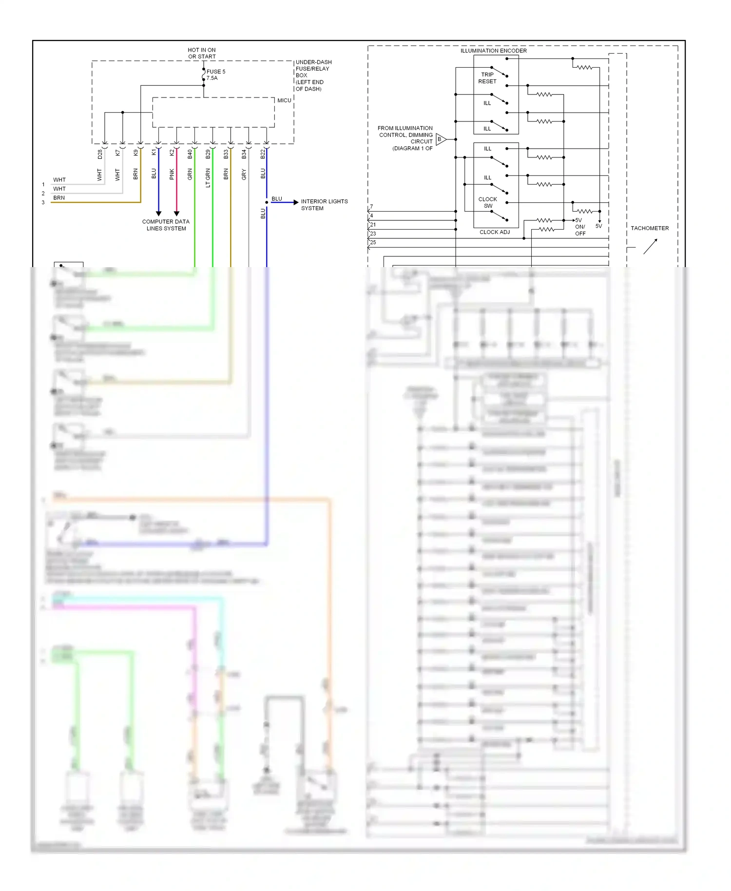 Wiring diagram illumination encoder for Honda Civic IX facelift (2013-2016) (2 of 4)
