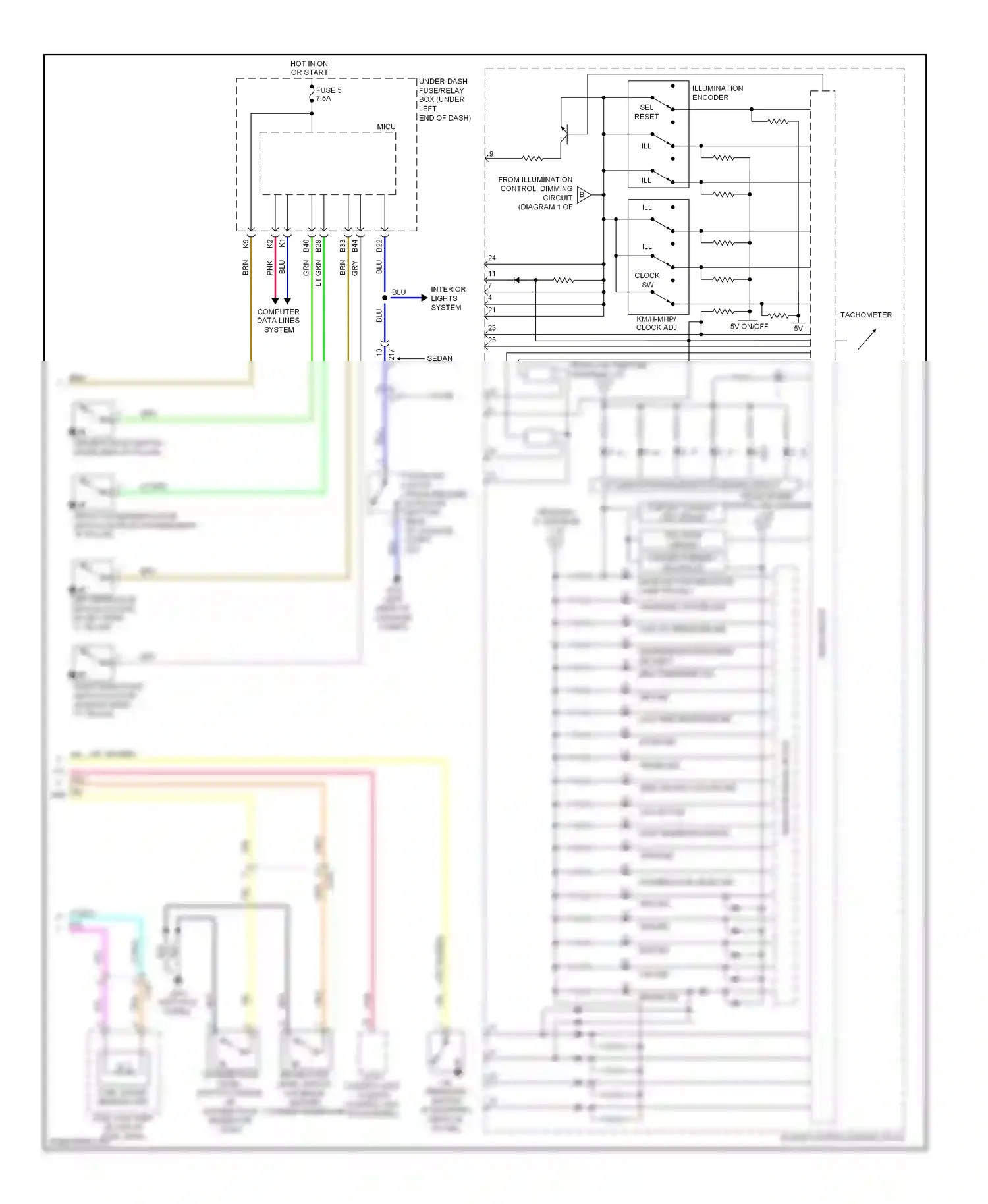 Wiring diagram illumination encoder for Honda Civic IX facelift (2013-2016) (1 of 4)