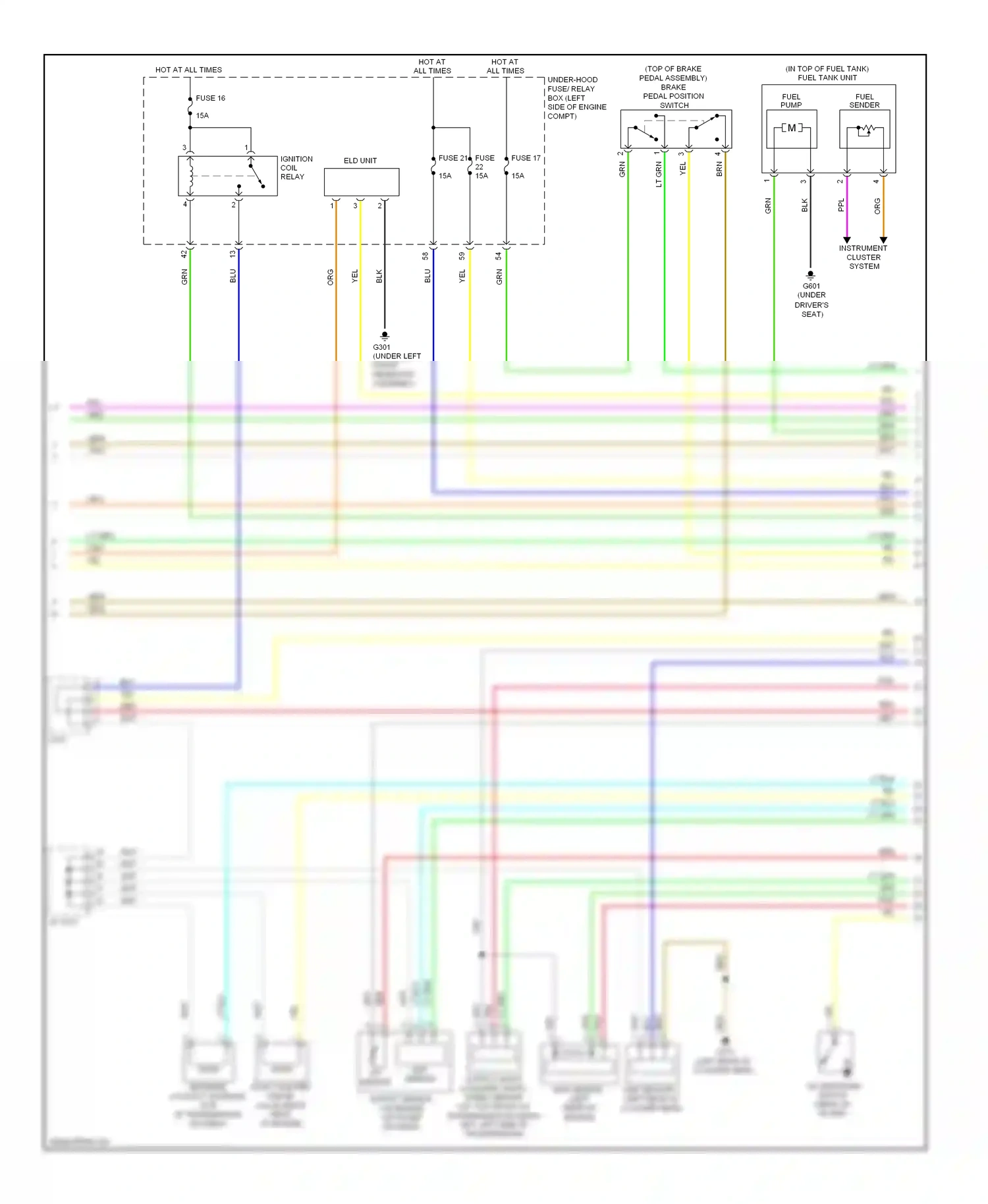 Wiring diagram instrument cluster system for Honda Civic IX facelift (2013-2016) (2 of 2)