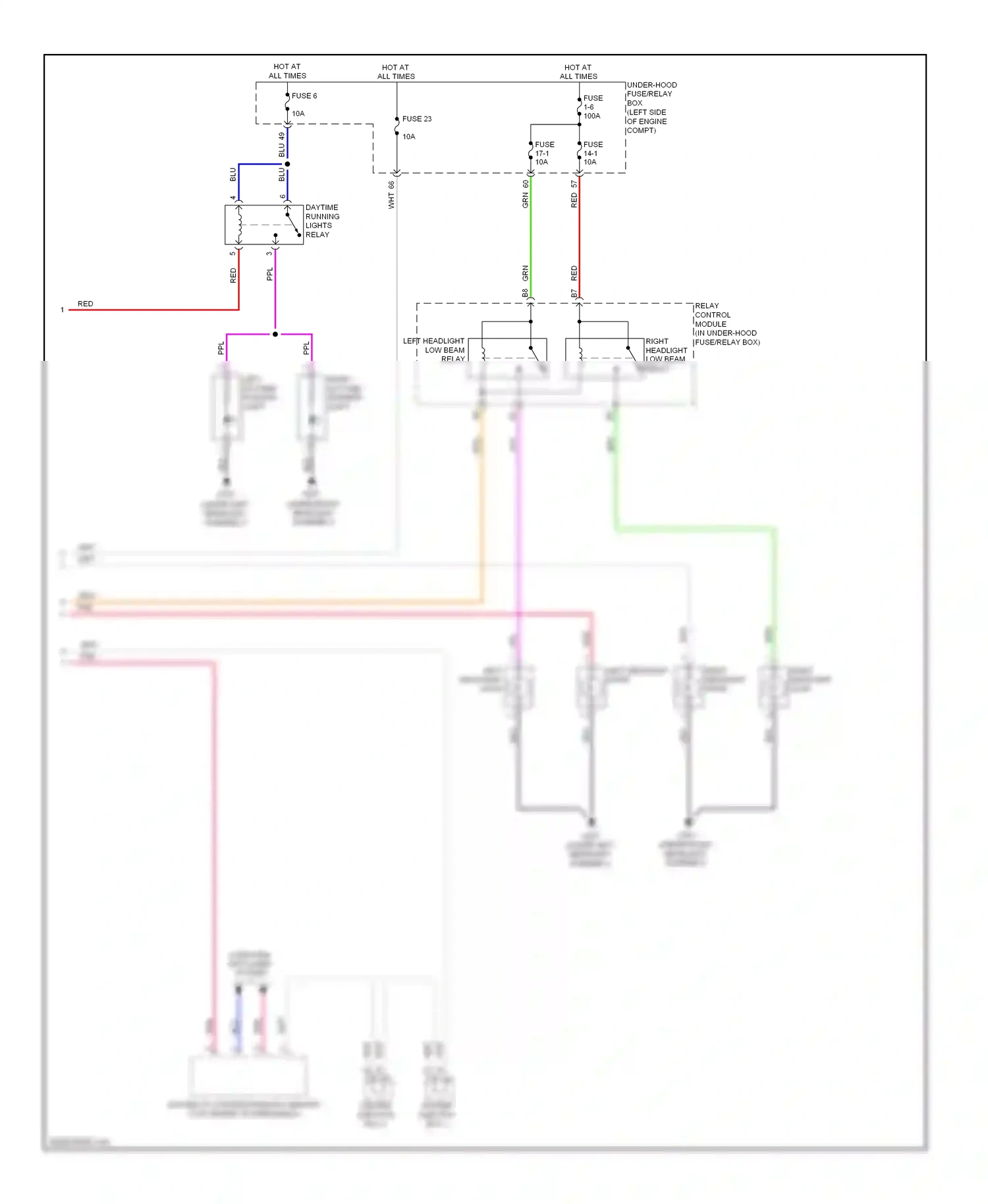 Wiring diagram left daytime running light for Honda Civic IX facelift (2013-2016) (2 of 2)