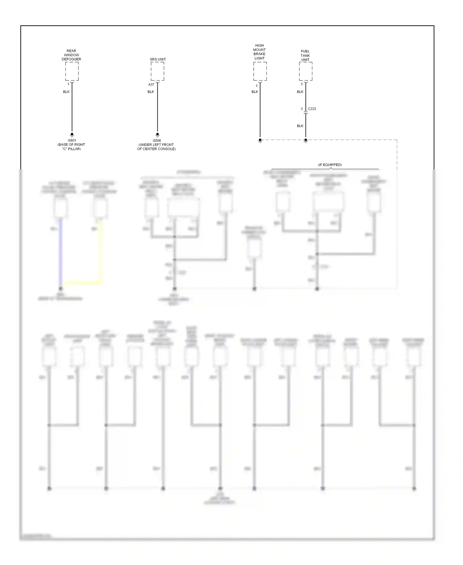 Wiring diagram left inner taillight for Honda Civic IX facelift (2013-2016) (2 of 2)