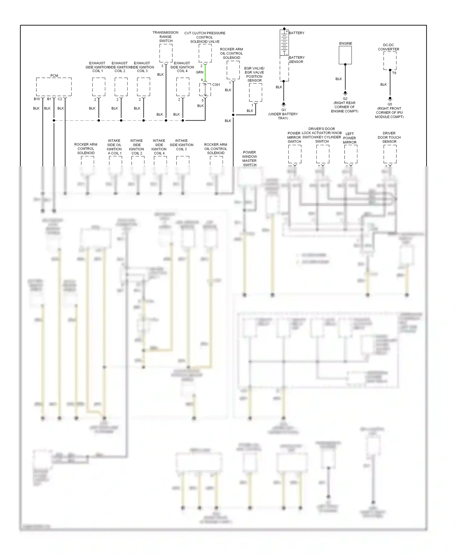 Wiring diagram left power mirror for Honda Civic IX facelift (2013-2016) (3 of 3)