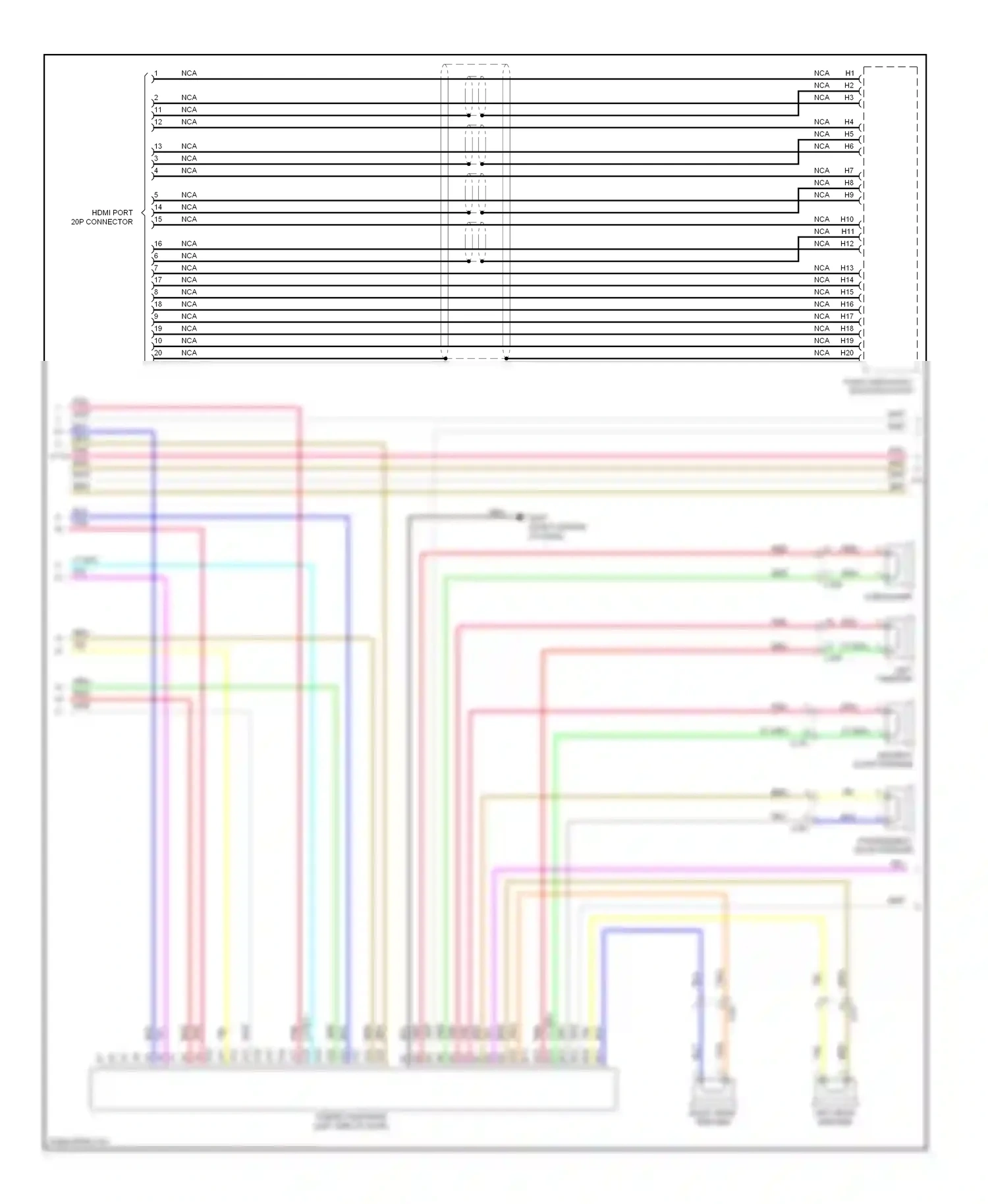 Wiring diagram left rear speaker for Honda Civic IX facelift (2013-2016) (4 of 7)