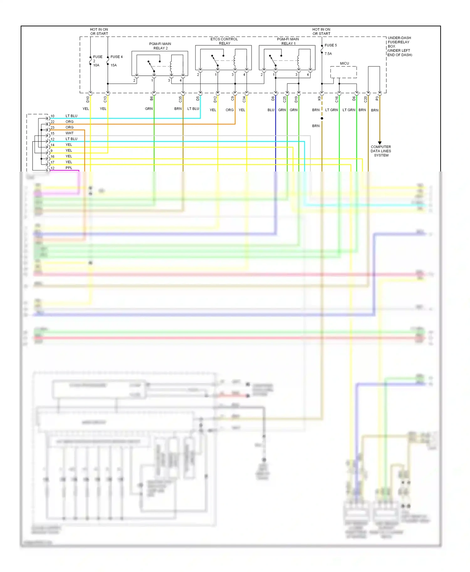 Wiring diagram main circuit for Honda Civic IX facelift (2013-2016) (20 of 53)