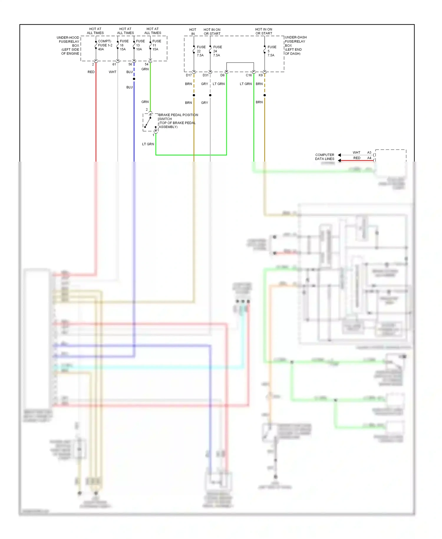 Wiring diagram main circuit for Honda Civic IX facelift (2013-2016) (1 of 53)