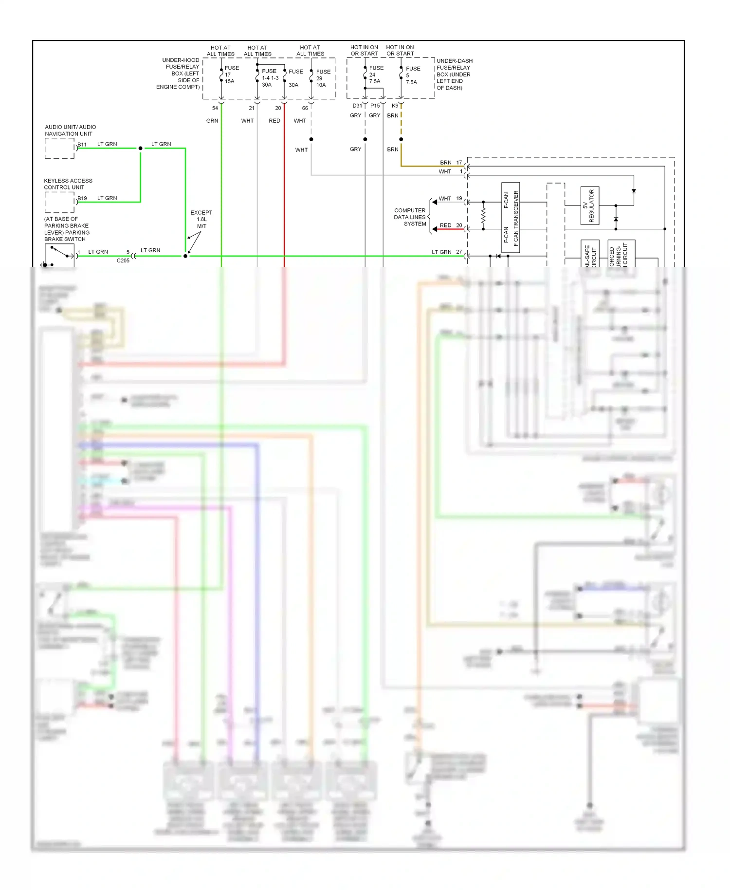 Wiring diagram red for Honda Civic IX facelift (2013-2016) (11 of 163)