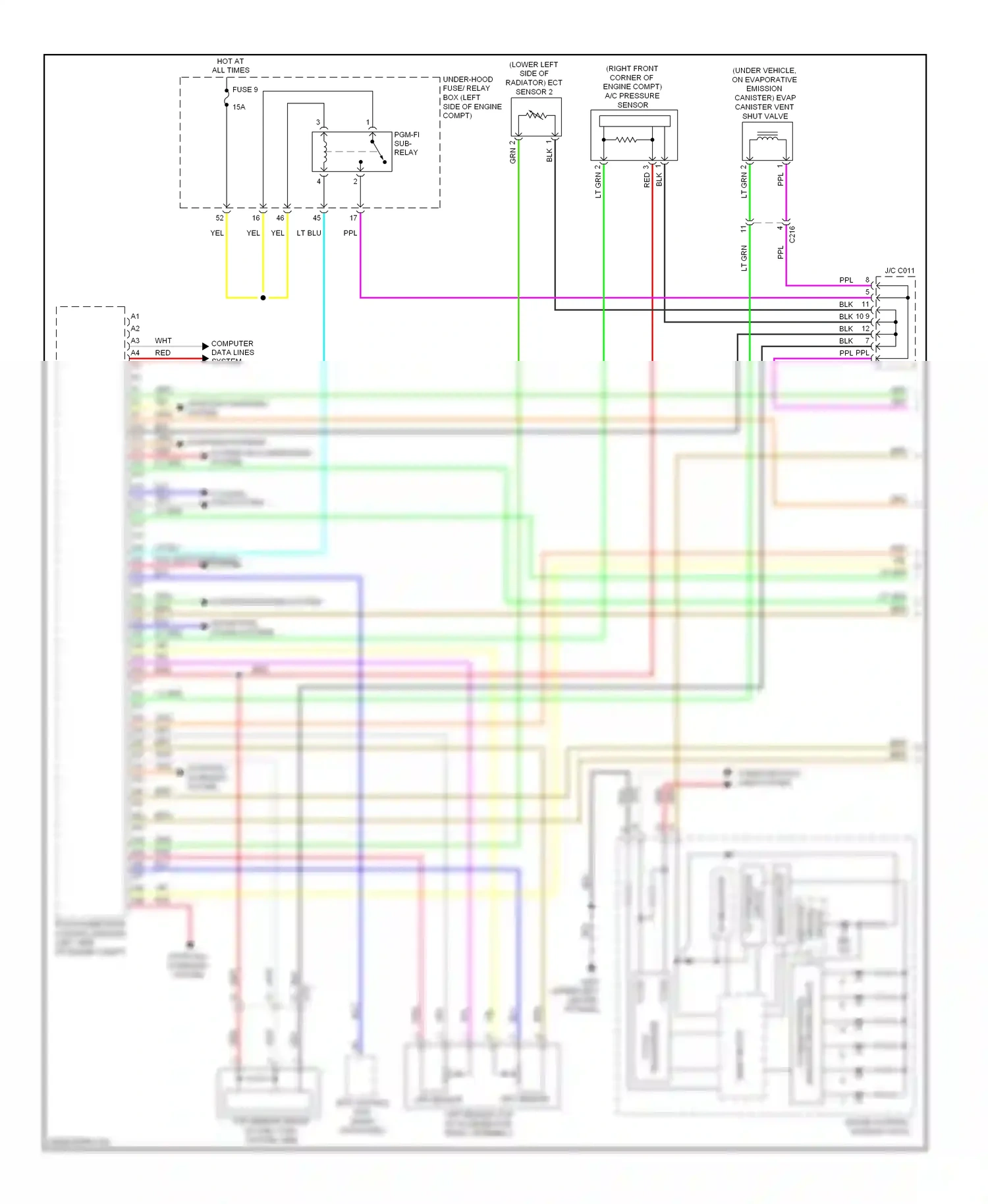 Wiring diagram red for Honda Civic IX facelift (2013-2016) (39 of 163)