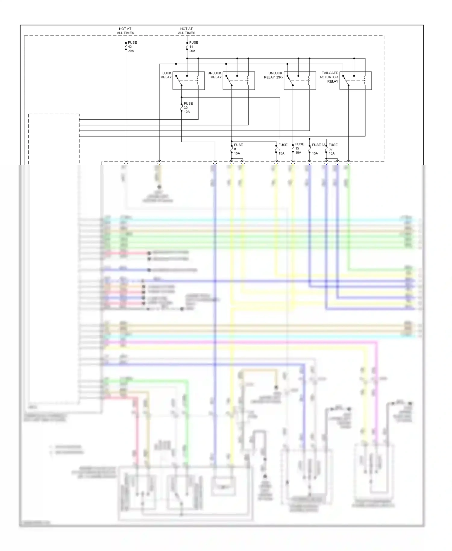 Honda Civic IX facelift (2013-2016) (under front computer data passenger's lines system seat) wiring diagram  (1 of 2)
