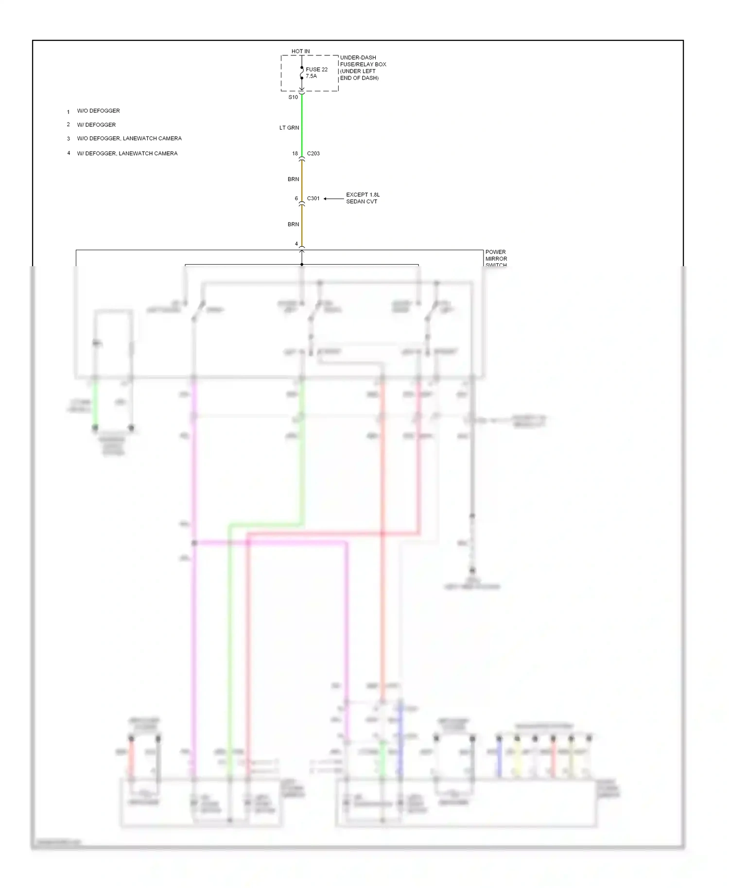 Wiring diagram up left down right for Honda Civic IX facelift (2013-2016) (1 of 2)