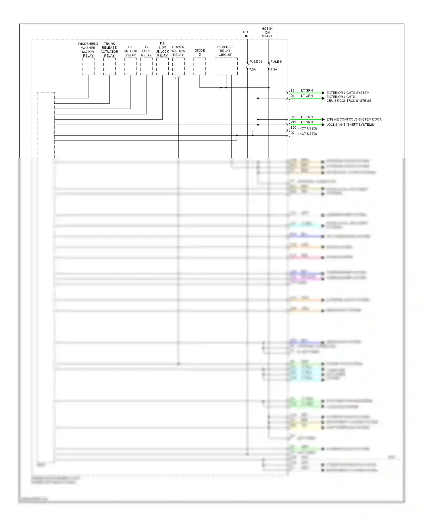 Wiring diagram wiper/washer system for Honda Civic IX facelift (2013-2016) (1 of 4)