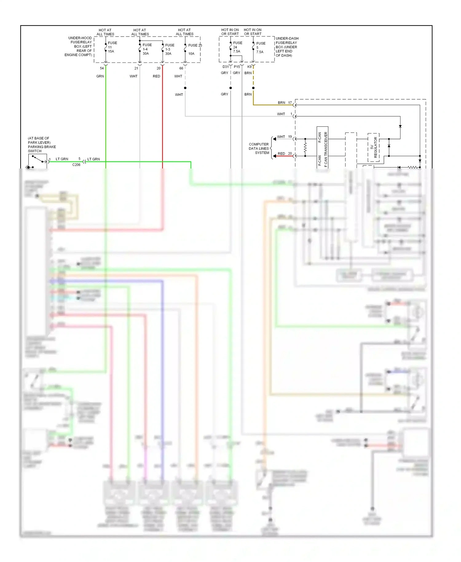 Wiring diagram abs ind. for Honda Civic IX (2011-2015) (2 of 4)
