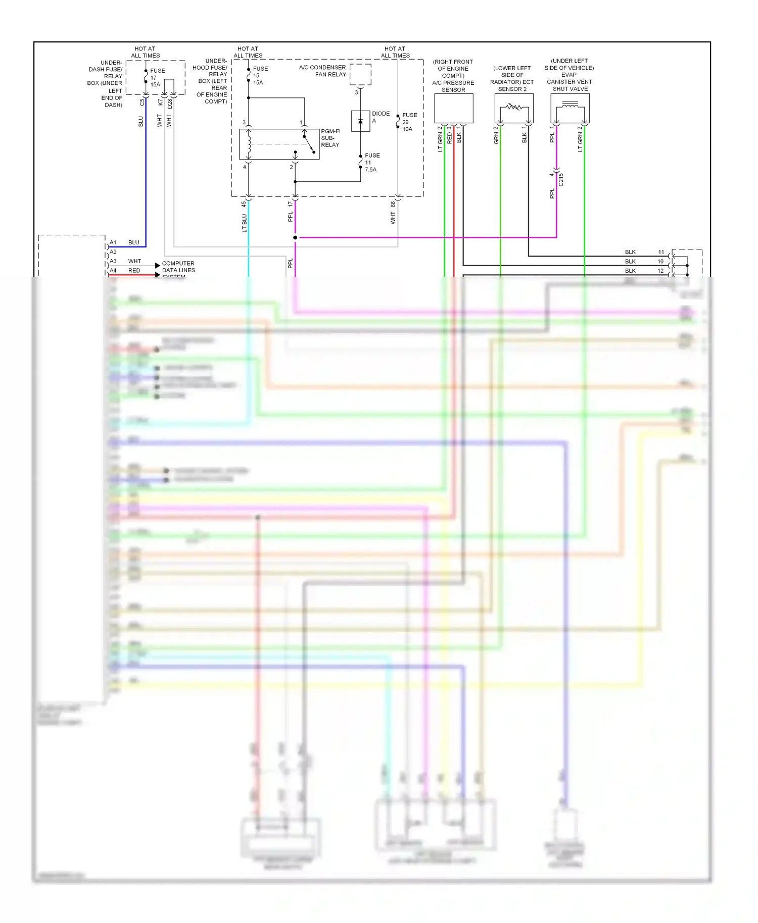 Wiring diagram app sensor for Honda Civic IX (2011-2015) (1 of 1)