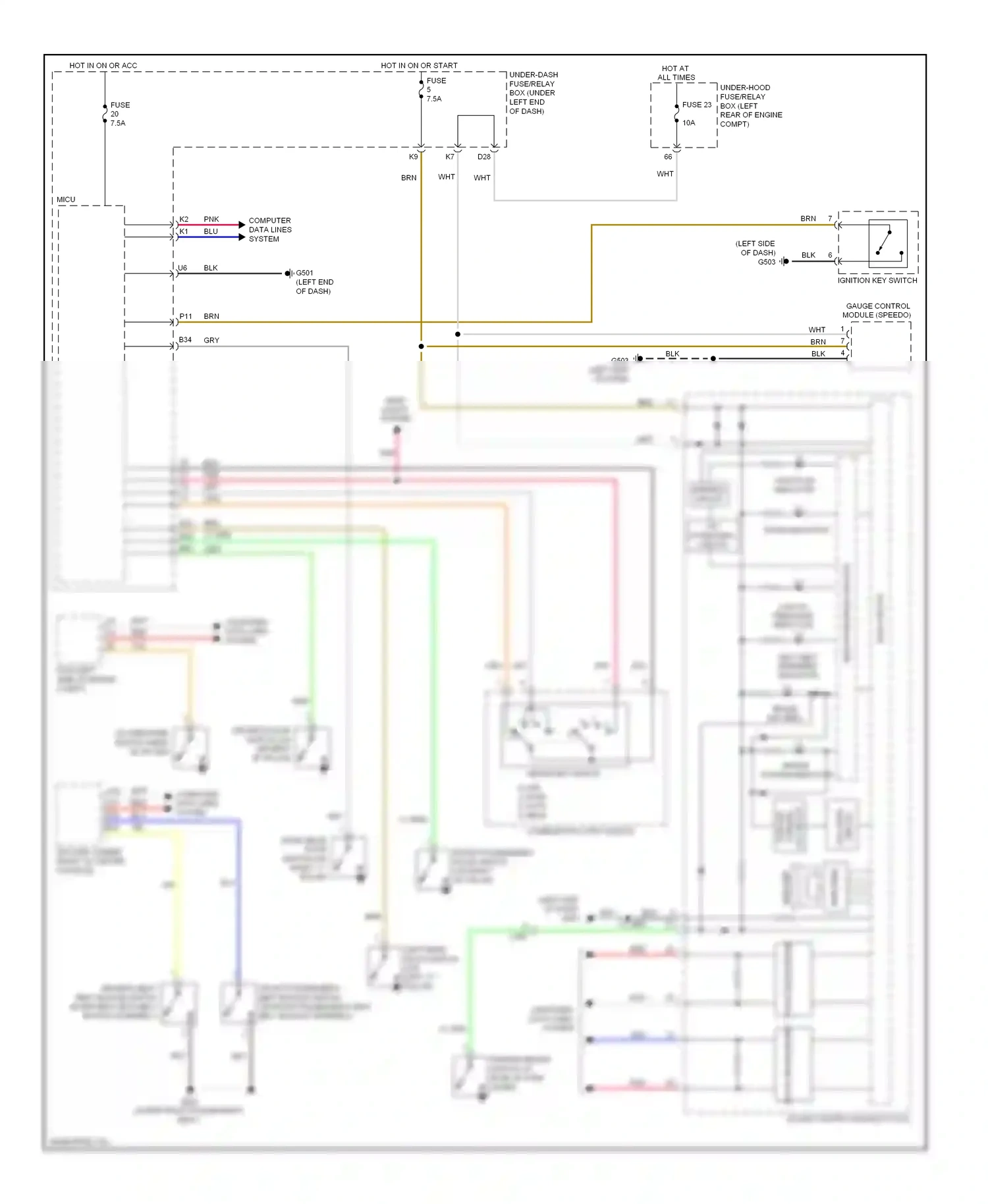 Wiring diagram door indicator for Honda Civic IX (2011-2015) (2 of 2)