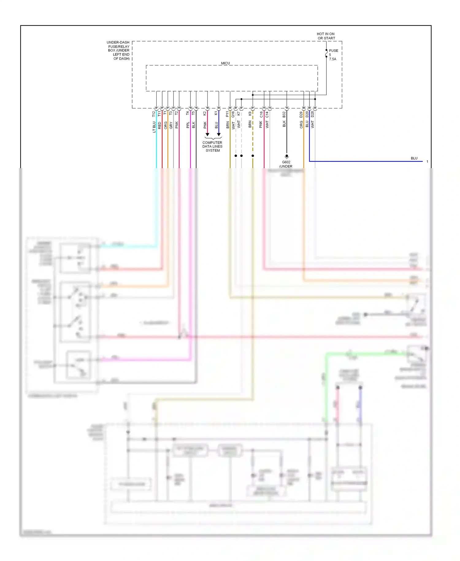 Wiring diagram fog light switch for Honda Civic IX (2011-2015) (1 of 1)
