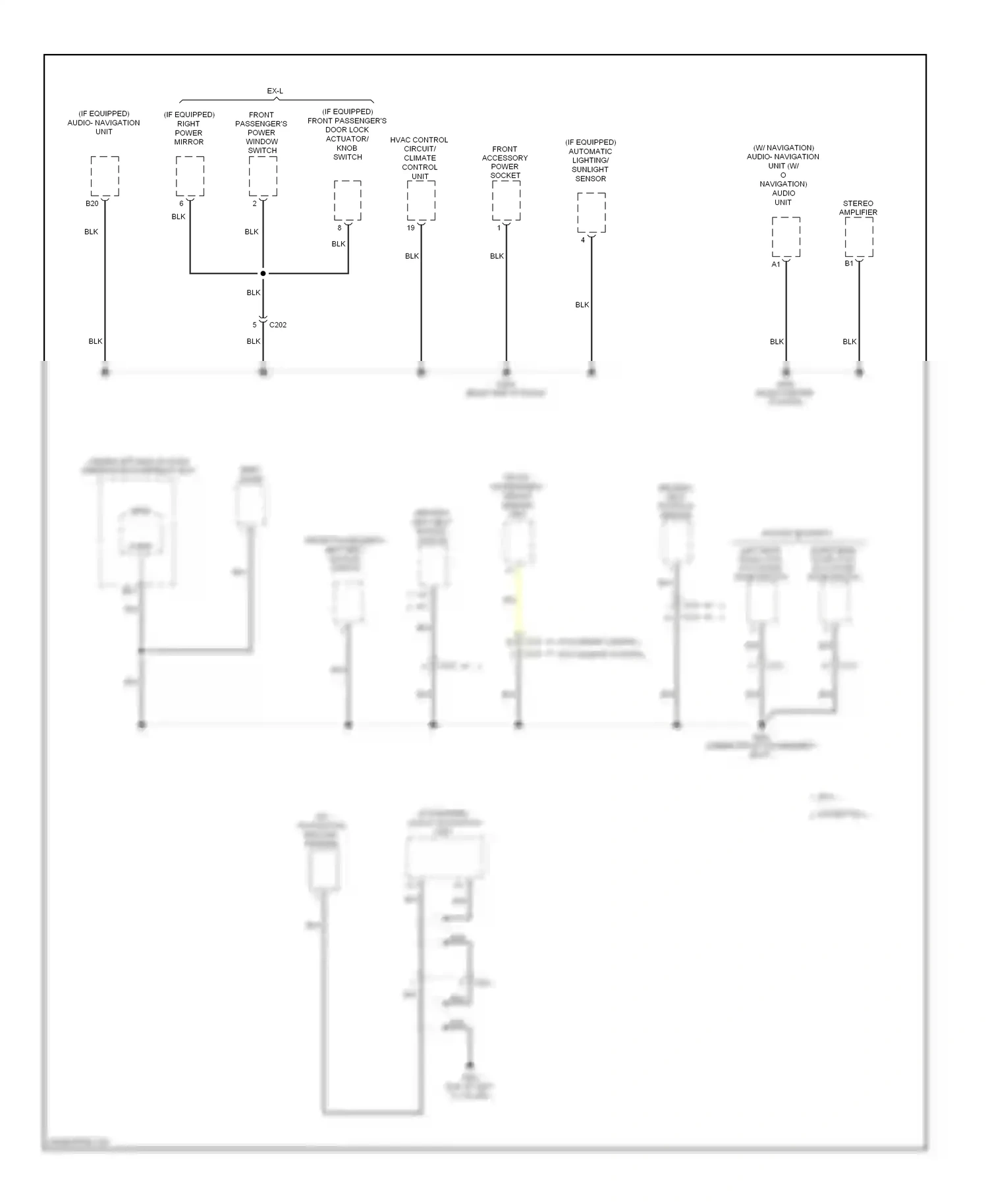 Wiring diagram front accessory power socket for Honda Civic IX (2011-2015) (1 of 4)