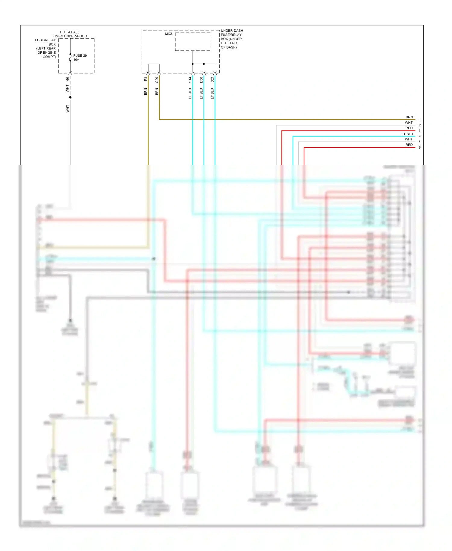 Wiring diagram front passenger's weight sensor unit for Honda Civic IX (2011-2015) (1 of 6)
