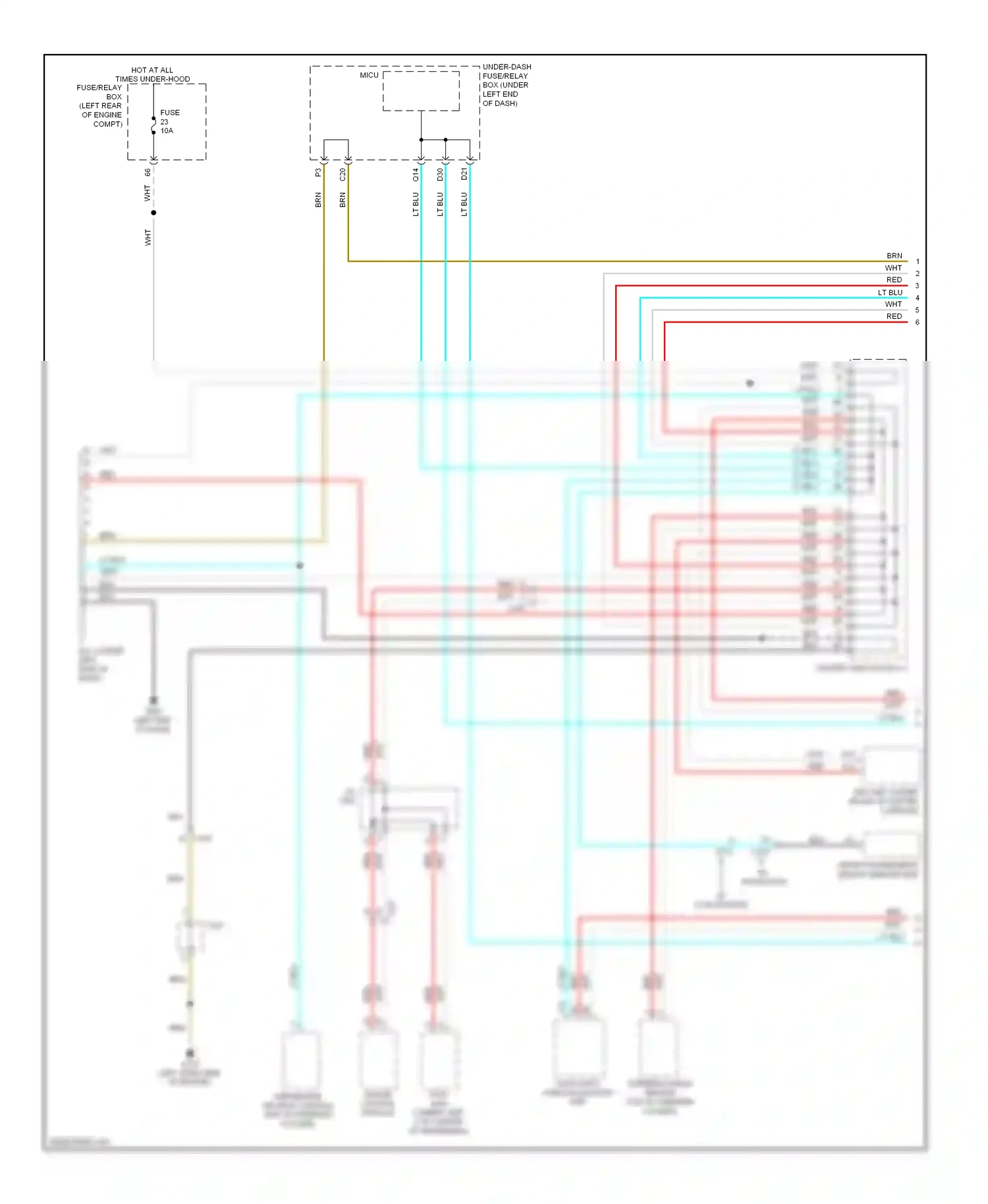 Wiring diagram front passenger's weight sensor unit for Honda Civic IX (2011-2015) (2 of 6)