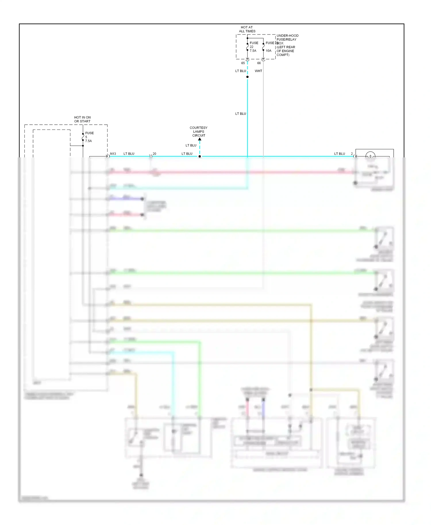 Wiring diagram front passenger's for Honda Civic IX (2011-2015) (2 of 7)